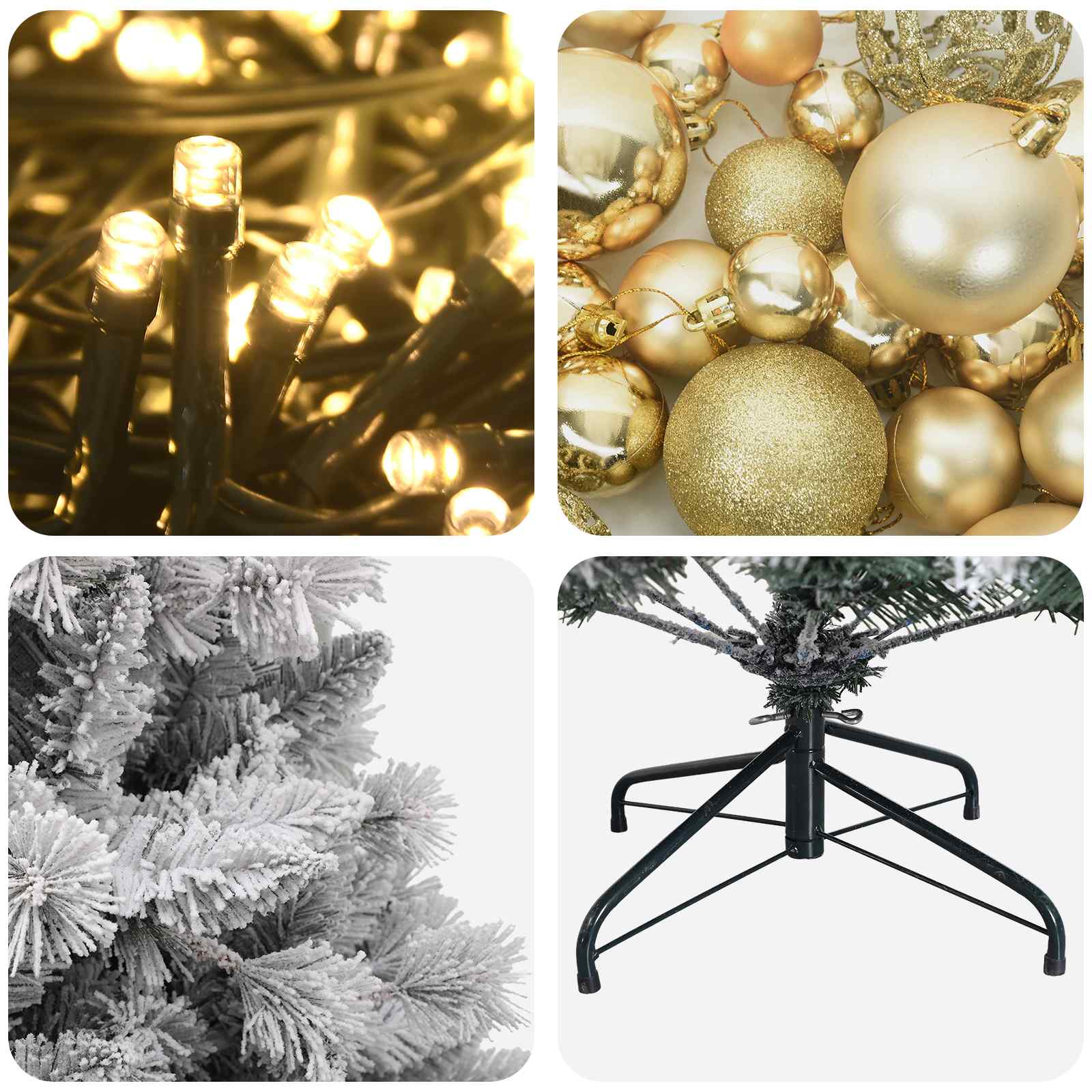 Albero di Natale Artificiale con Palline 150 cm 150 LED