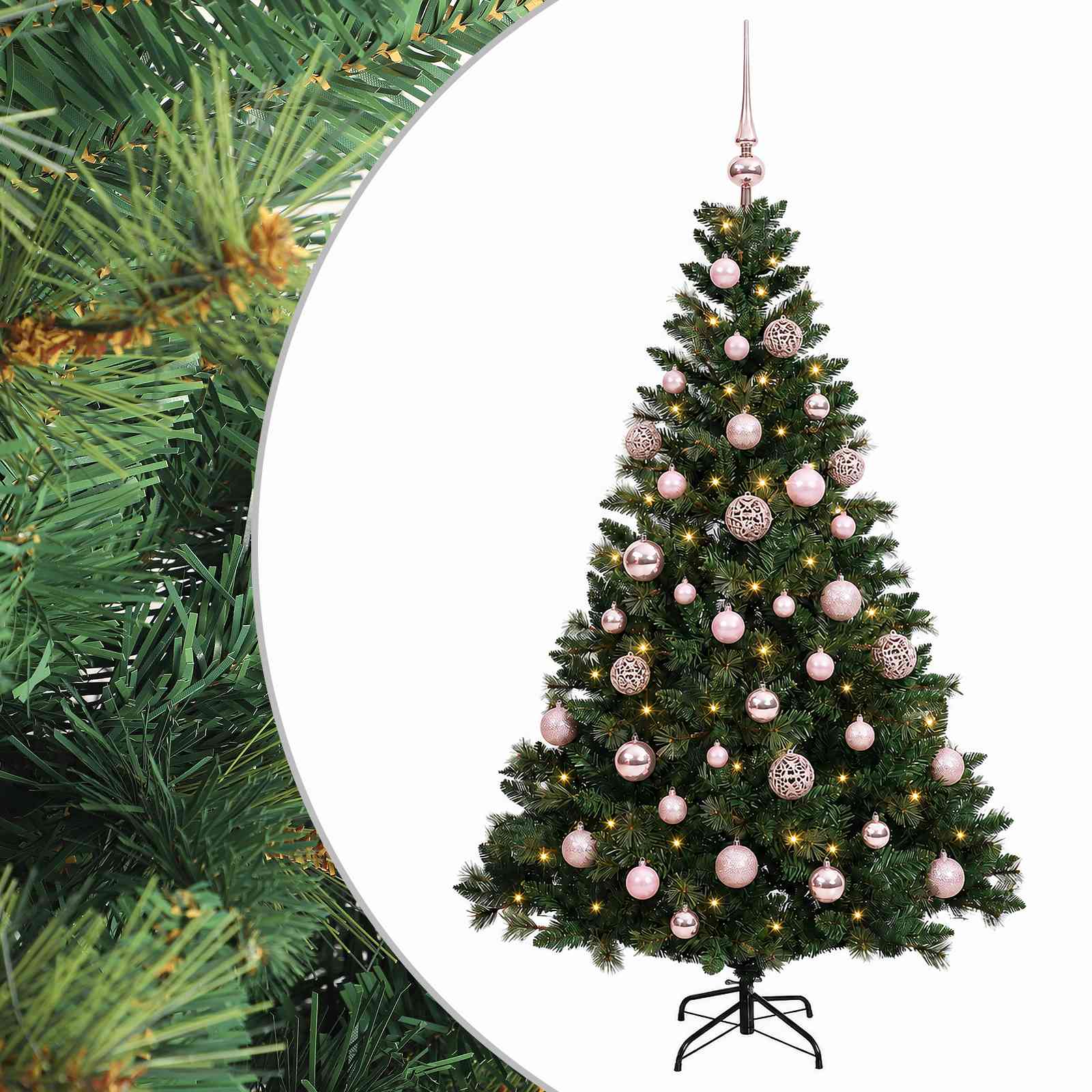 Albero di Natale Artificiale con Palline 120 cm 150 LED