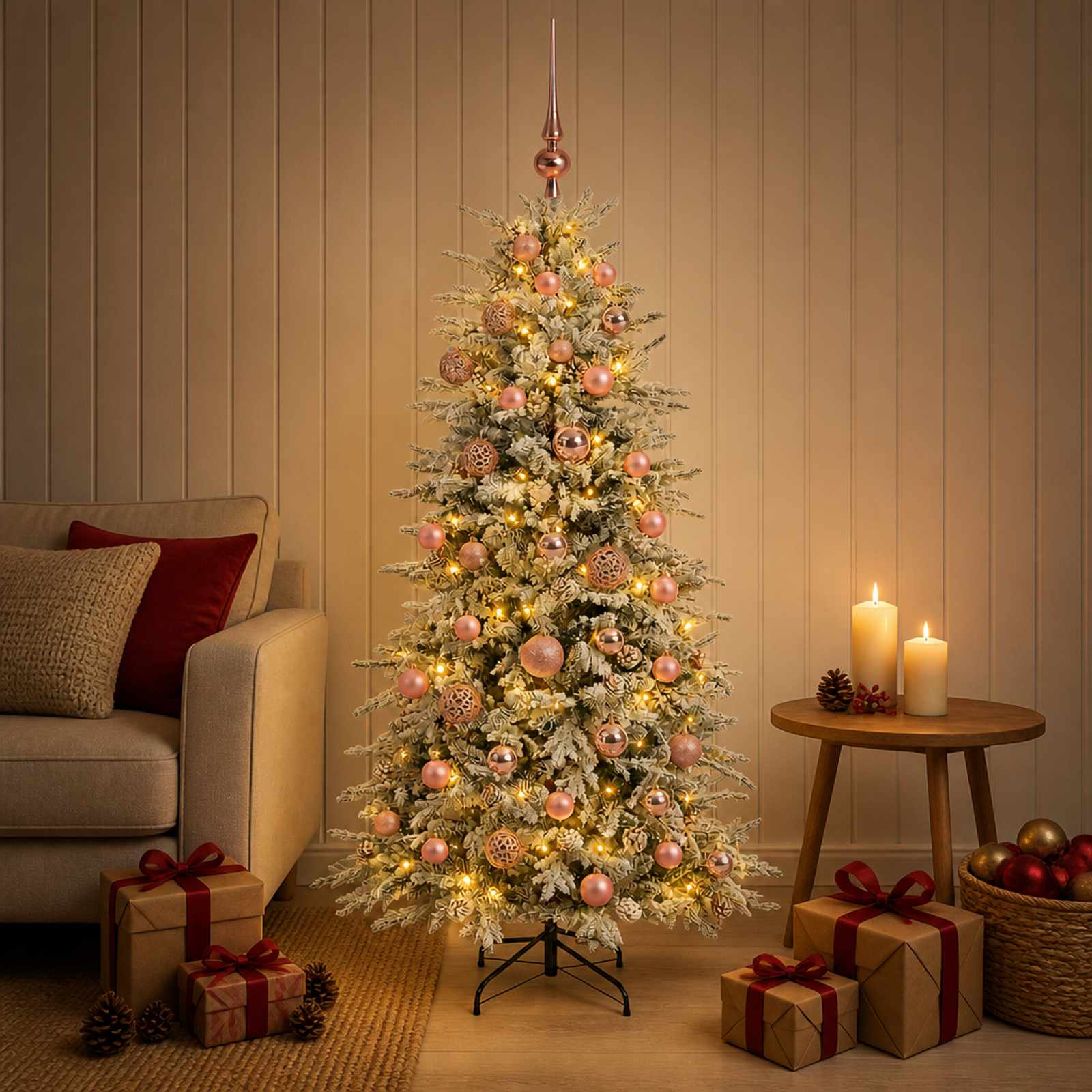 Albero di Natale Artificiale con Rami Pieghevoli 120 cm 150 LED