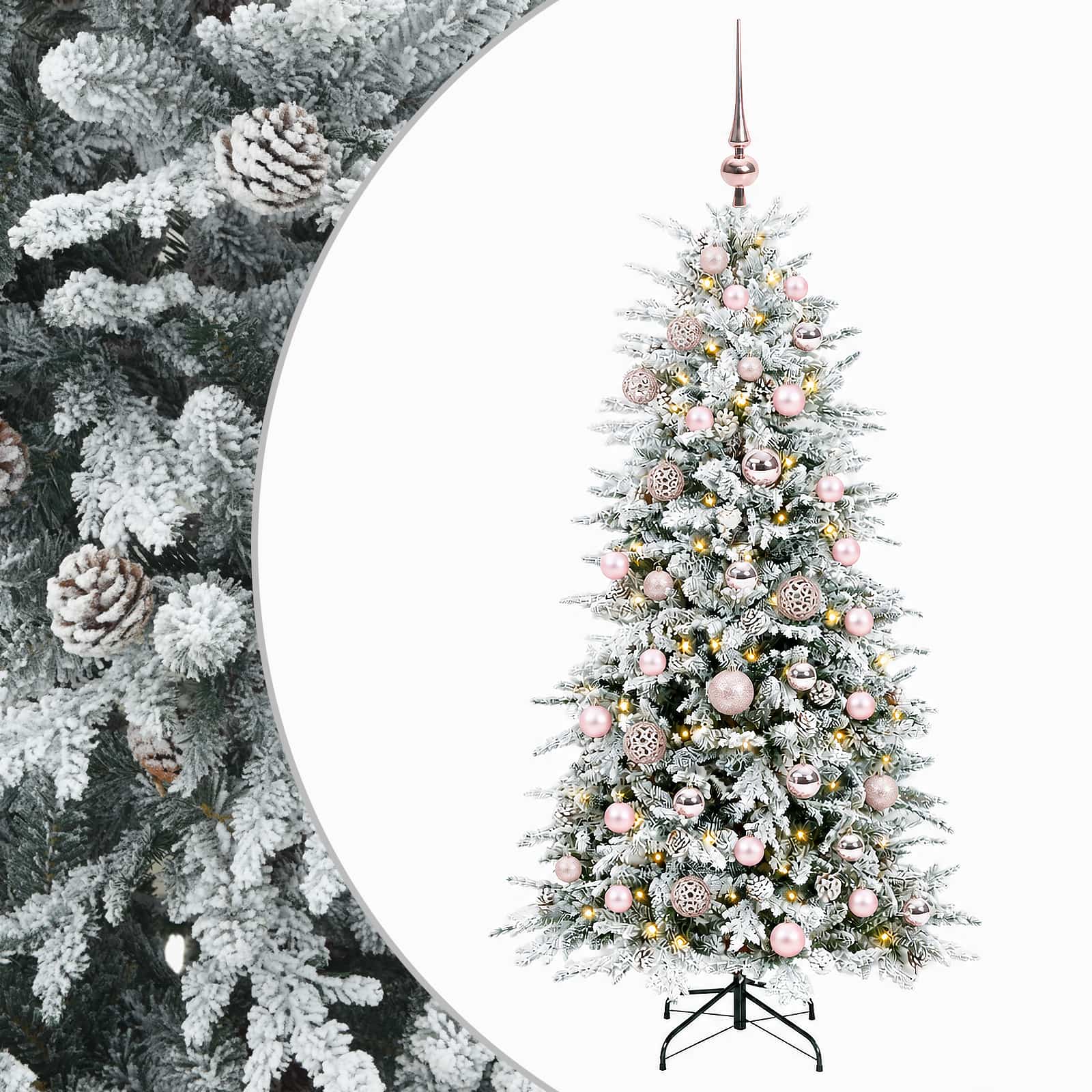 Albero di Natale Artificiale con Rami Pieghevoli 120 cm 150 LED