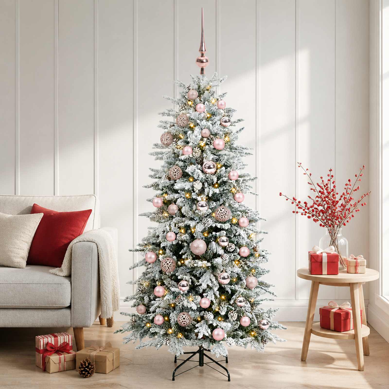 Albero di Natale Artificiale con Rami Pieghevoli 120 cm 150 LED