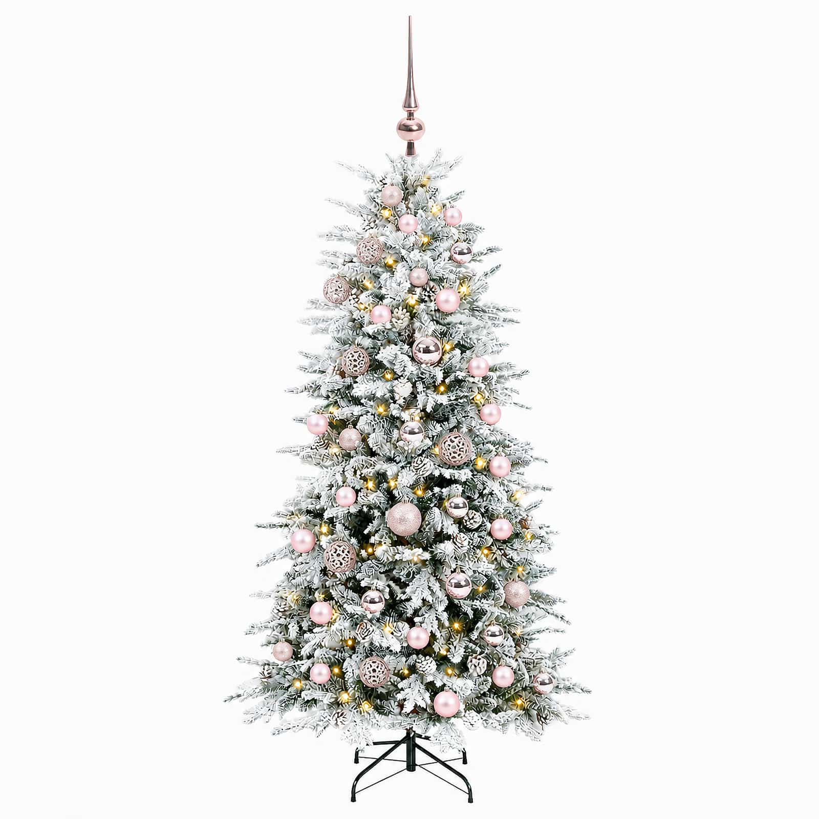Albero di Natale Artificiale con Rami Pieghevoli 120 cm 150 LED