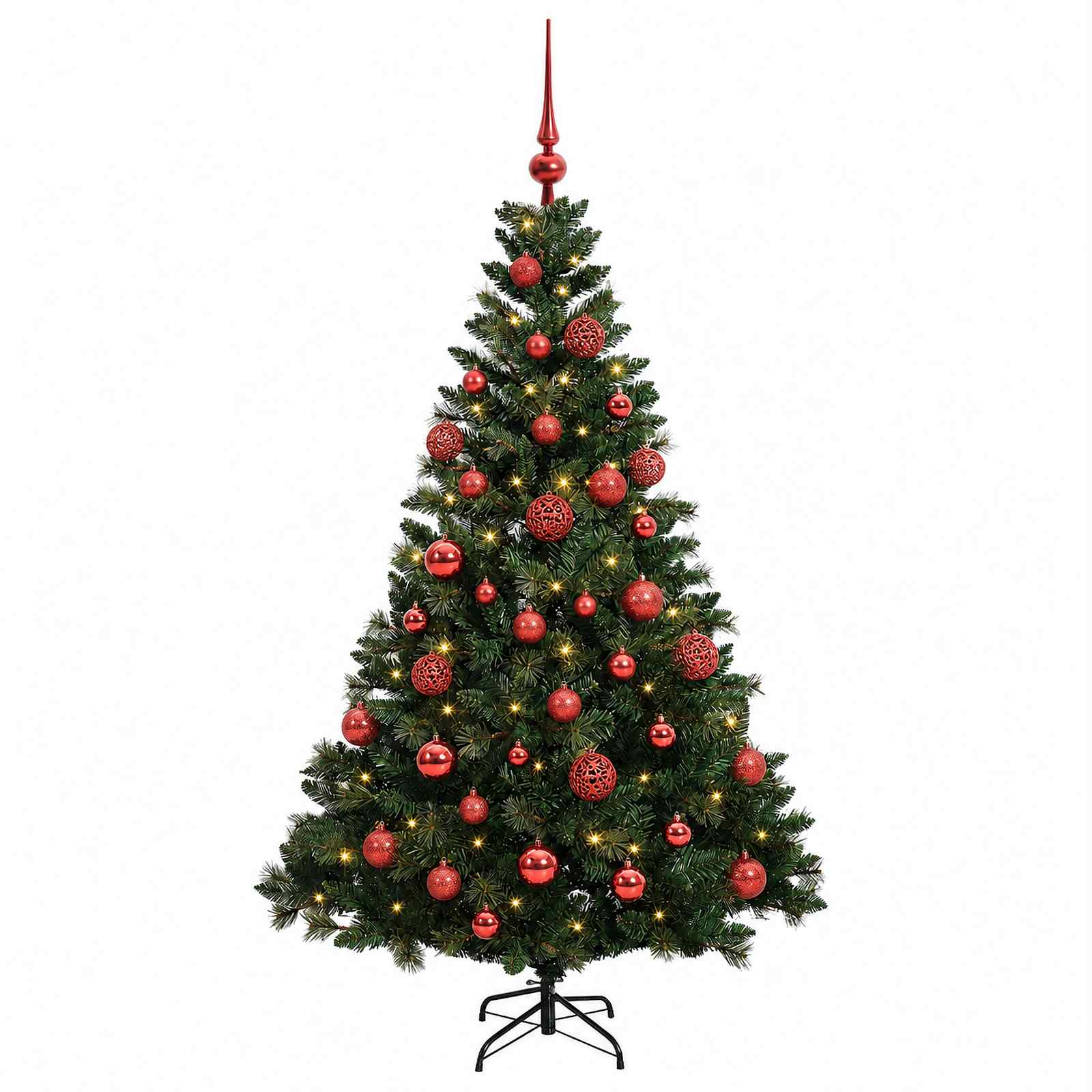Albero di Natale Artificiale con Palline 120 cm 150 LED