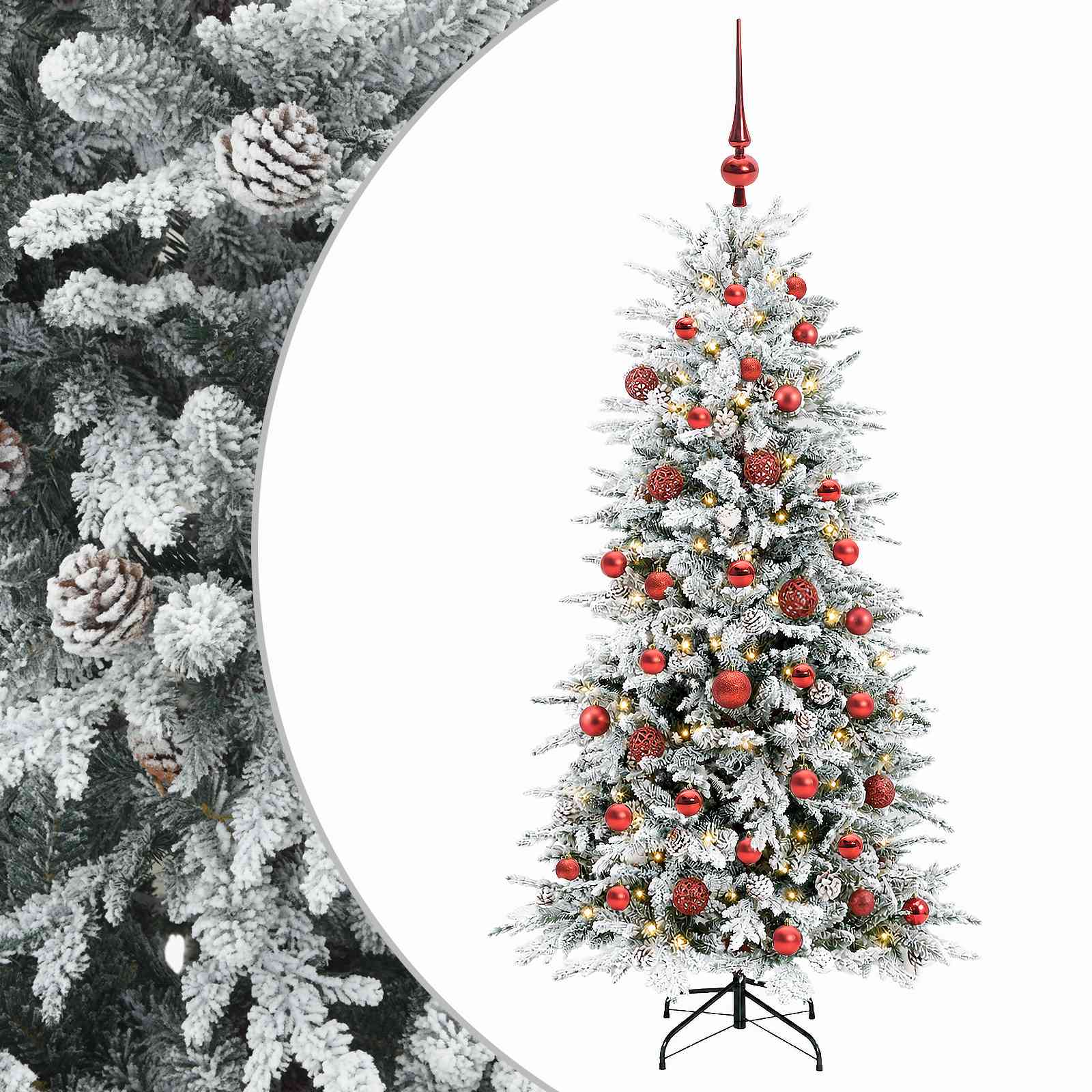 Albero di Natale Artificiale con Rami Pieghevoli 150 cm 150 LED