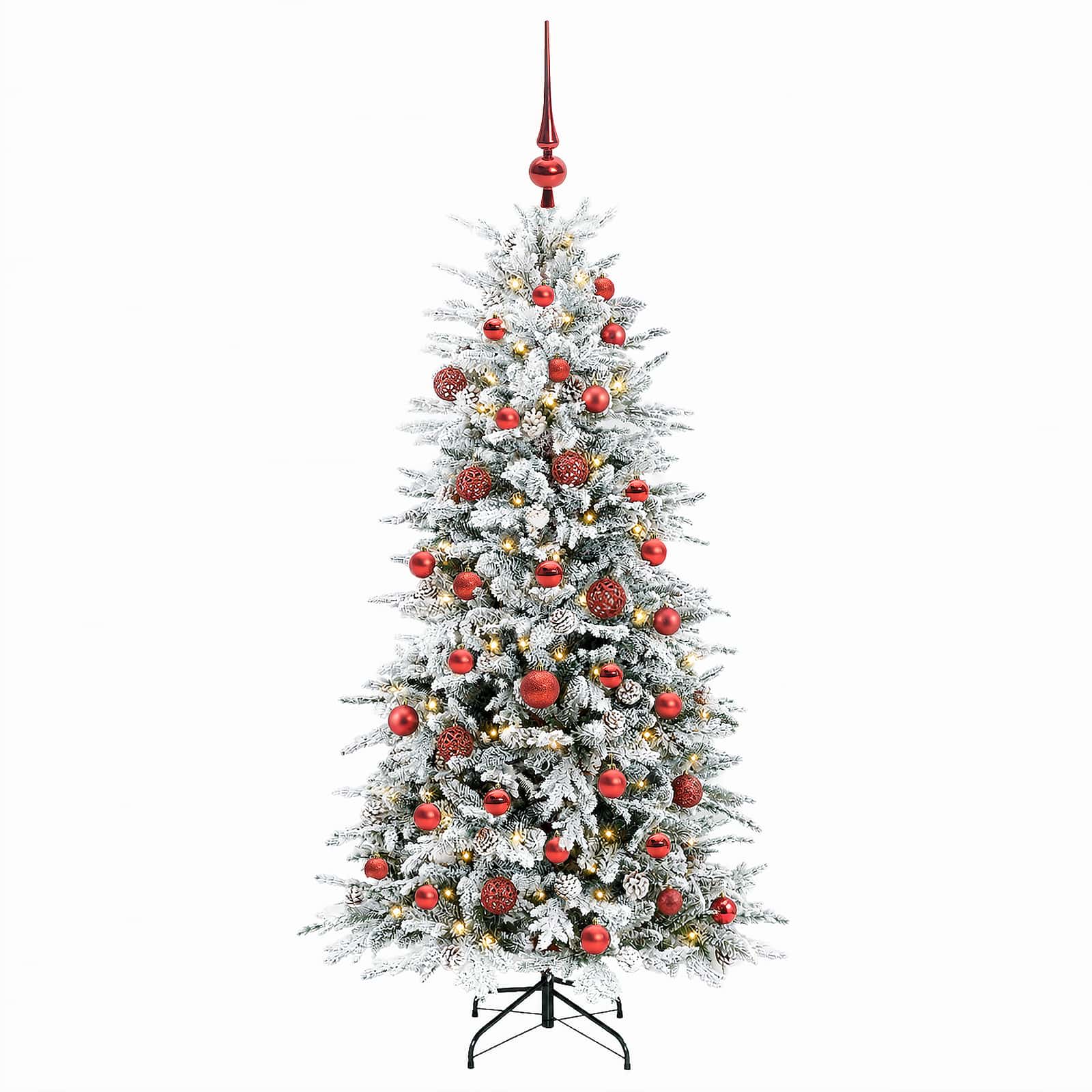 Albero di Natale Artificiale con Rami Pieghevoli 150 cm 150 LED