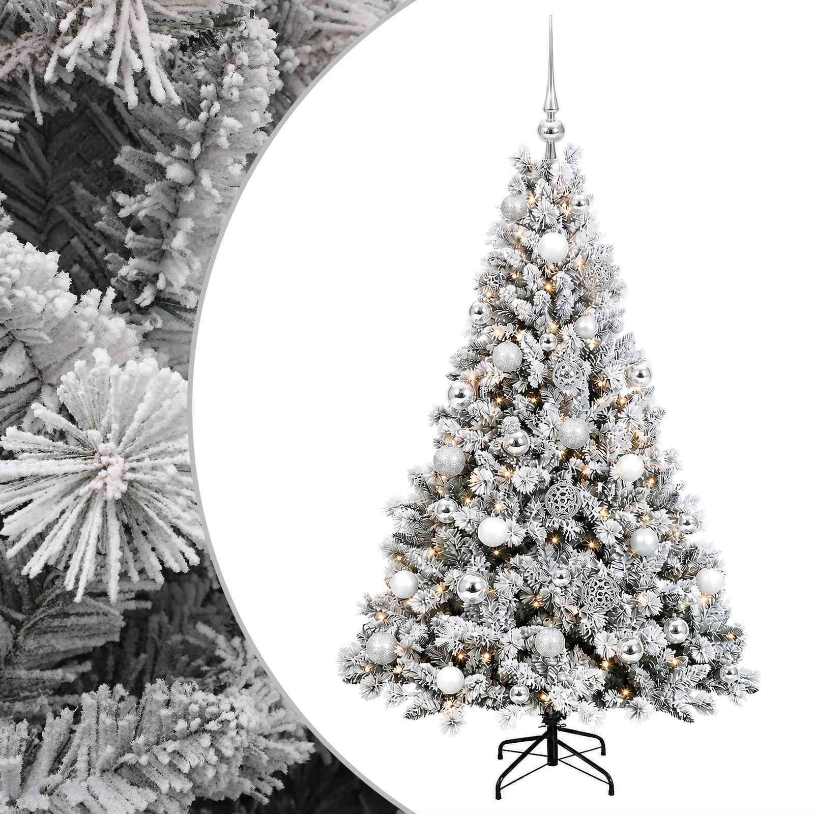 Albero di Natale Artificiale con Palline 120 cm 150 LED