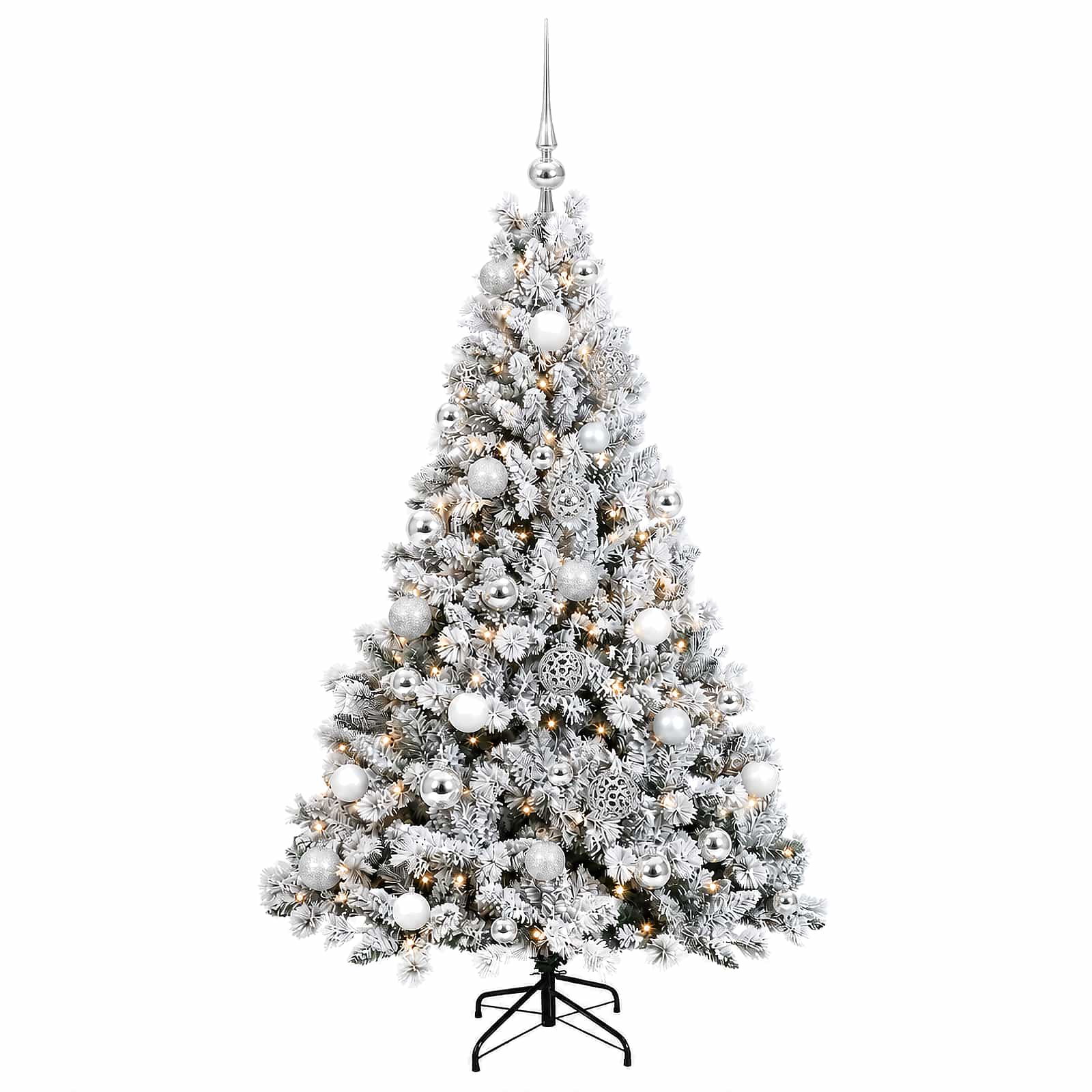 Albero di Natale Artificiale con Palline 120 cm 150 LED