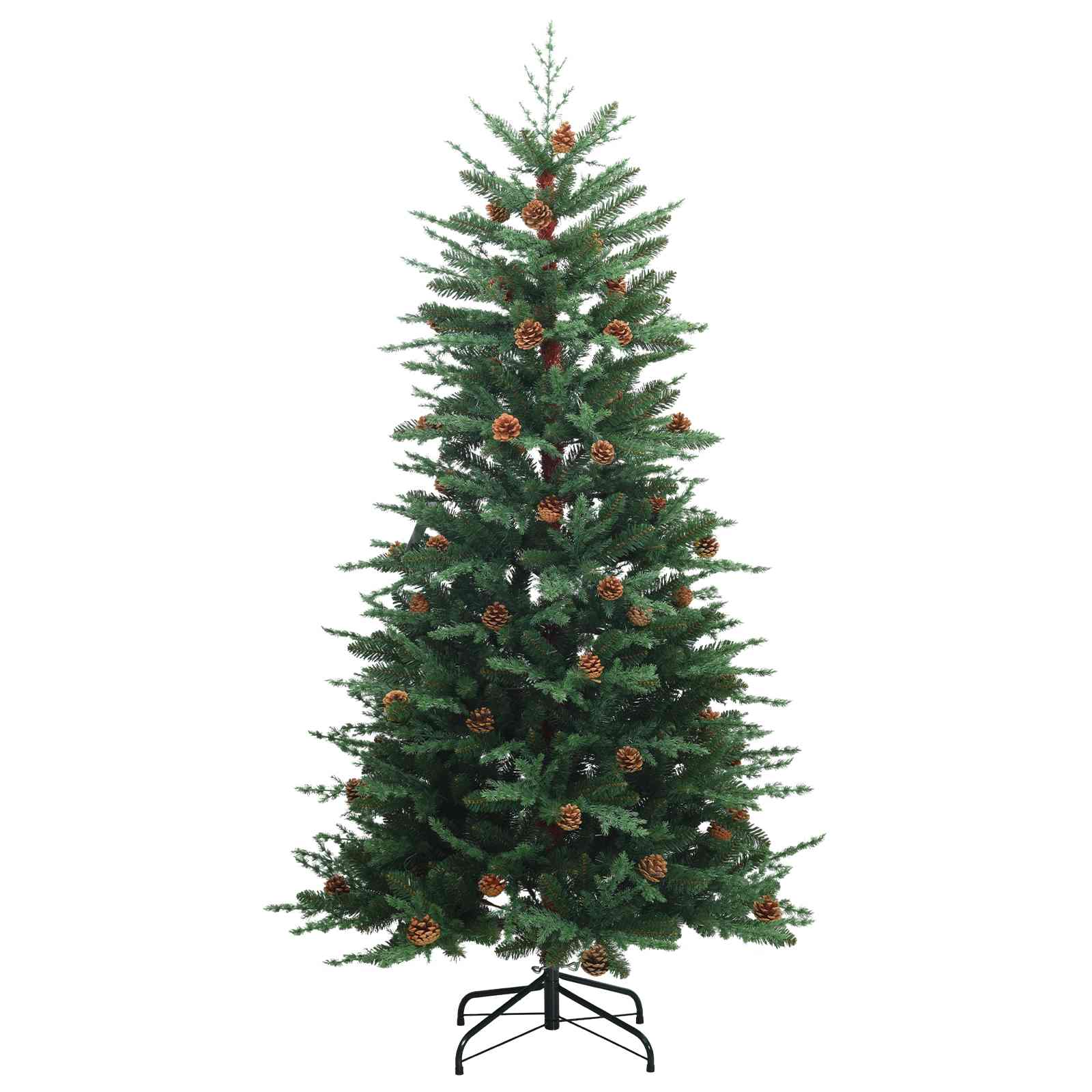 Albero di Natale artificiale con palline 150 cm 150 LED