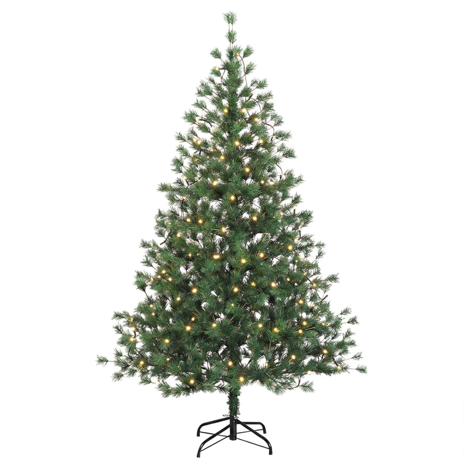 Albero di Natale Artificiale con Rami Pieghevoli 210 cm 300 LED