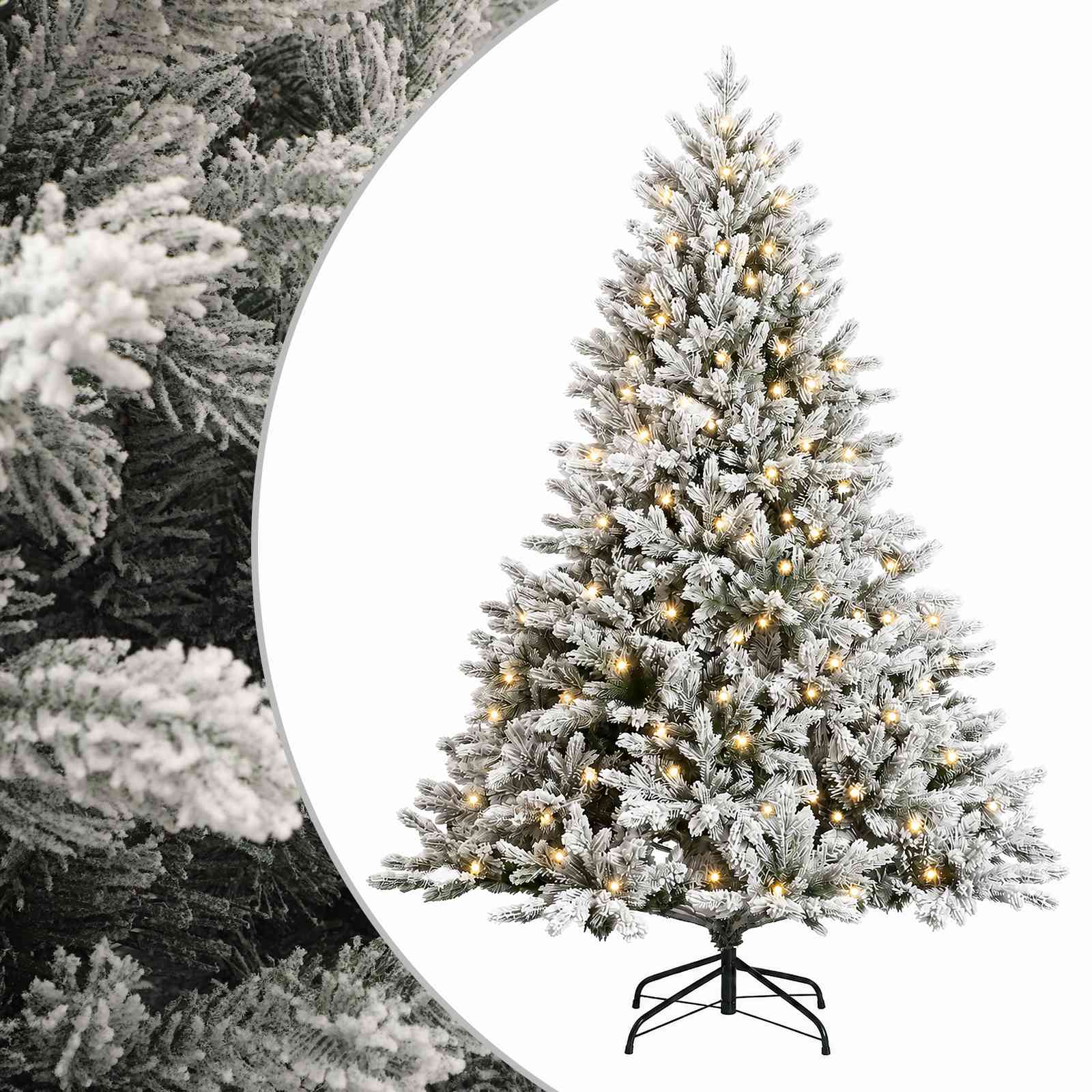 Albero di Natale Artificiale con Rami Pieghevoli 180 cm 300 LED