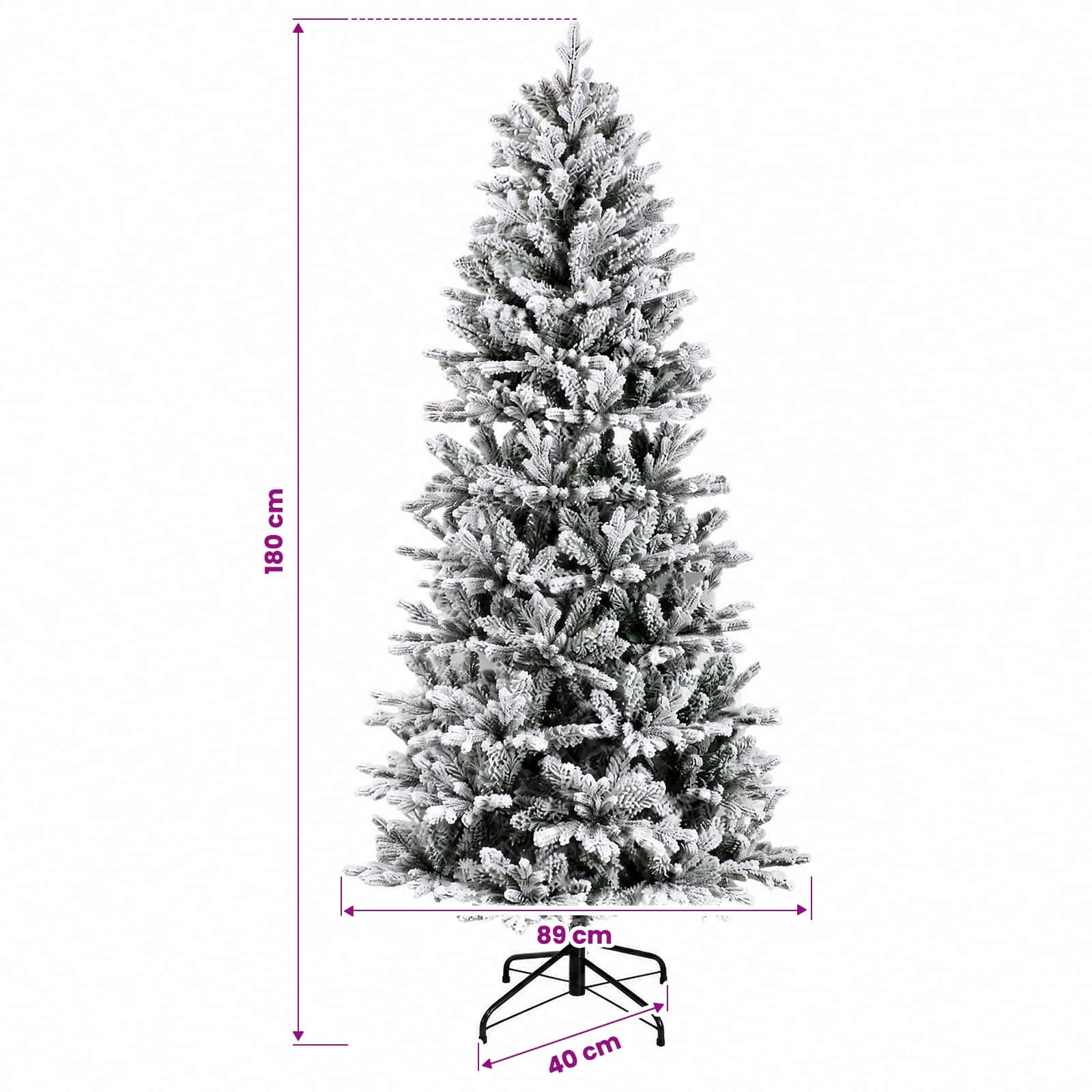 Albero di Natale Artificiale con Rami Pieghevoli 180 cm 300 LED