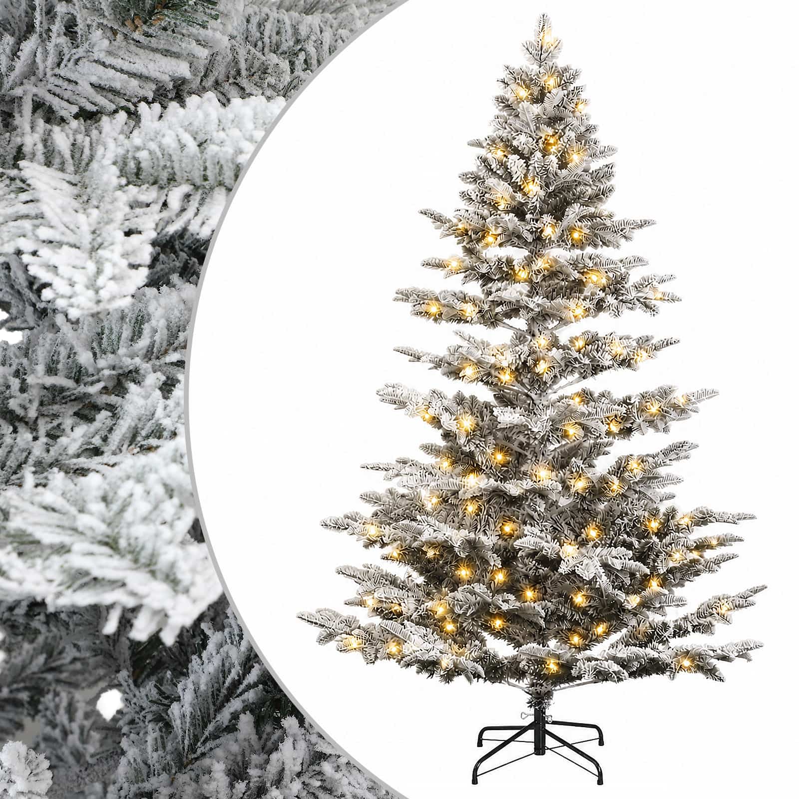 Albero di Natale Artificiale con Rami Pieghevoli 210 cm 300 LED