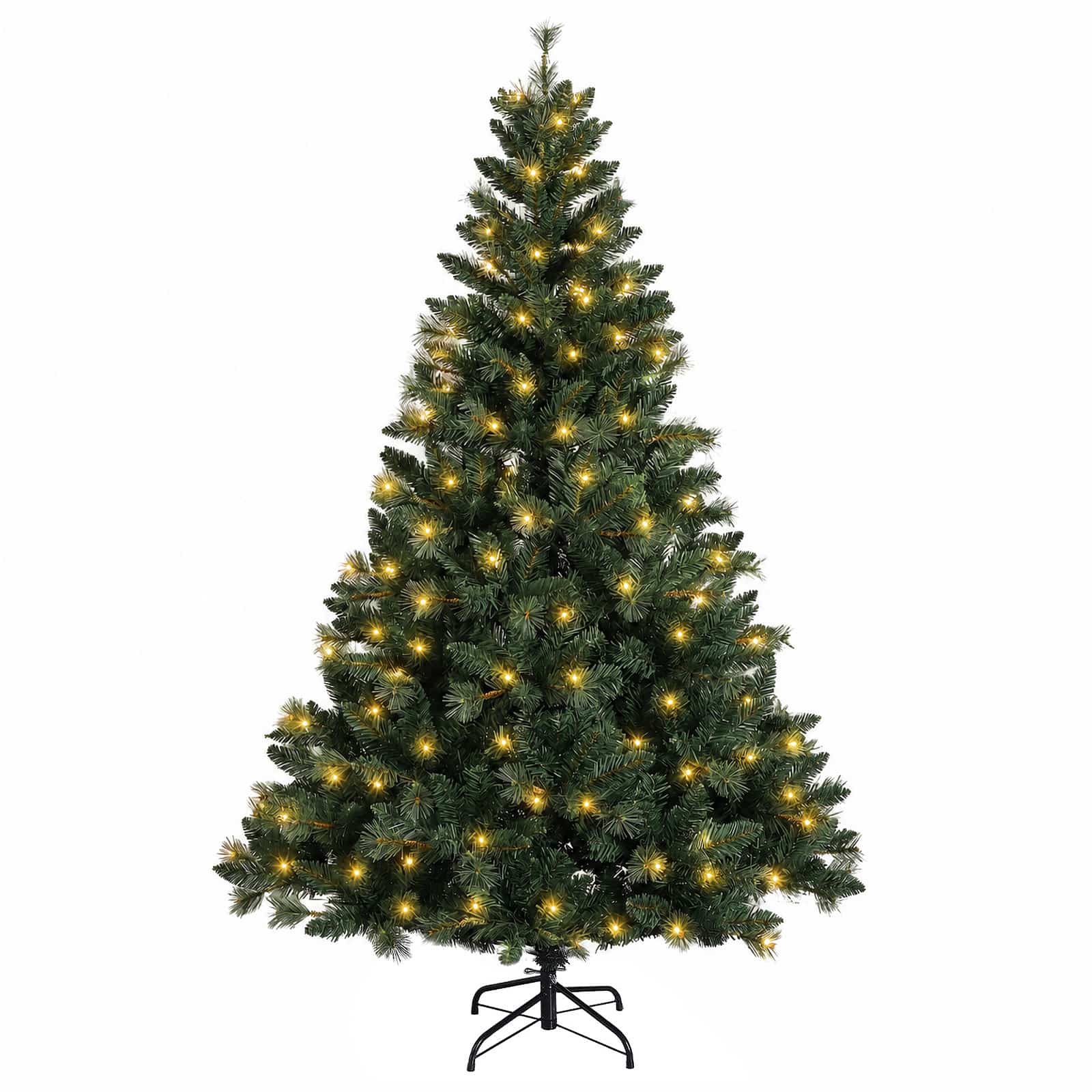 Albero di Natale Artificiale con Rami Pieghevoli 210 cm 300 LED
