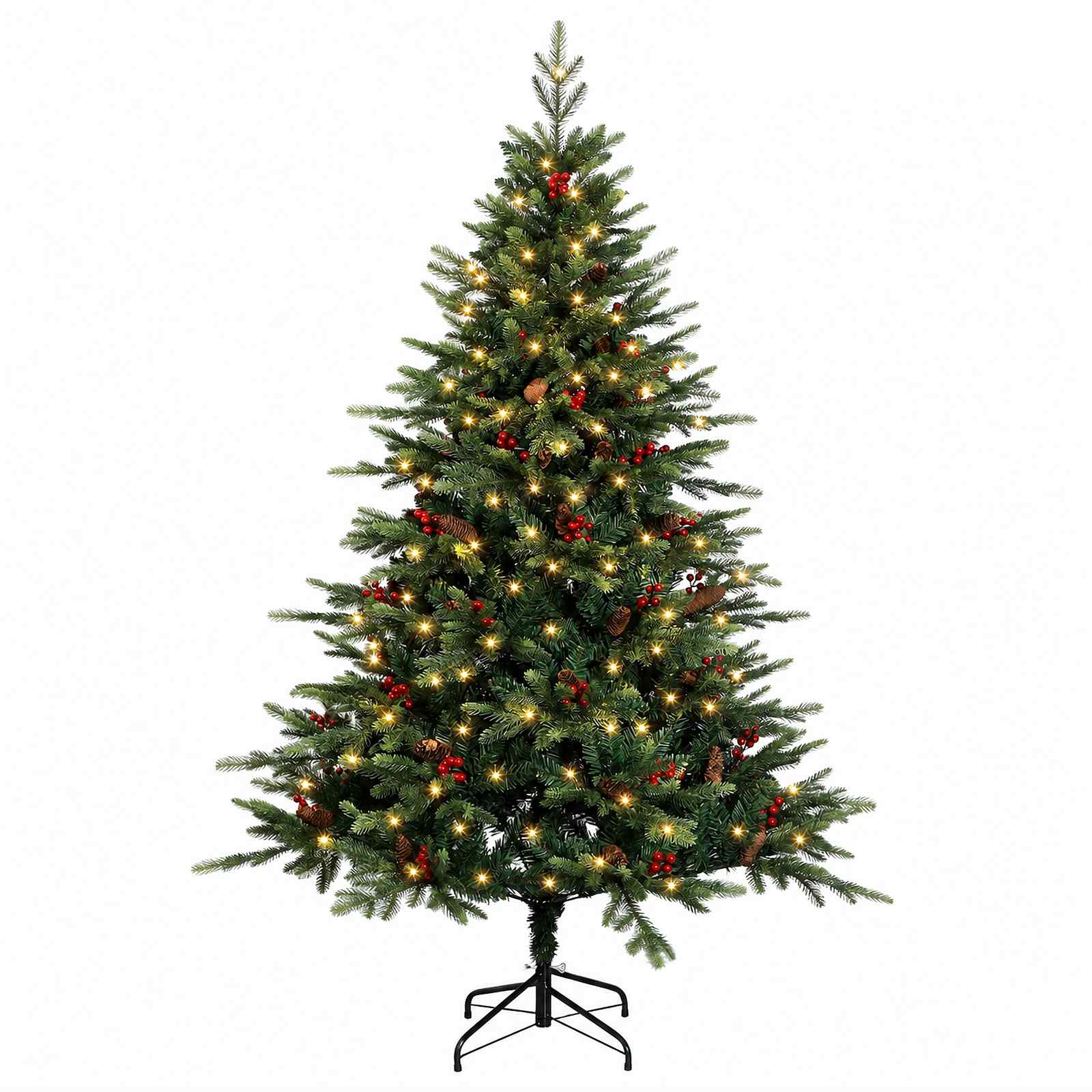 Albero di Natale Artificiale con Rami Pieghevoli 240 cm 300 LED