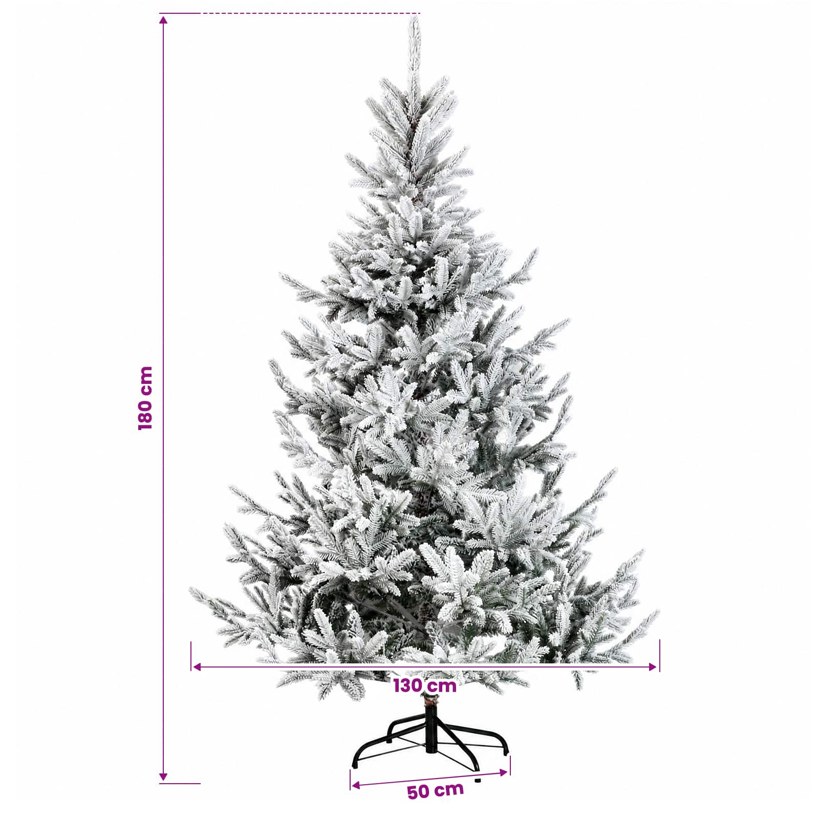 Albero di Natale Artificiale con Rami Pieghevoli 180 cm 300 LED