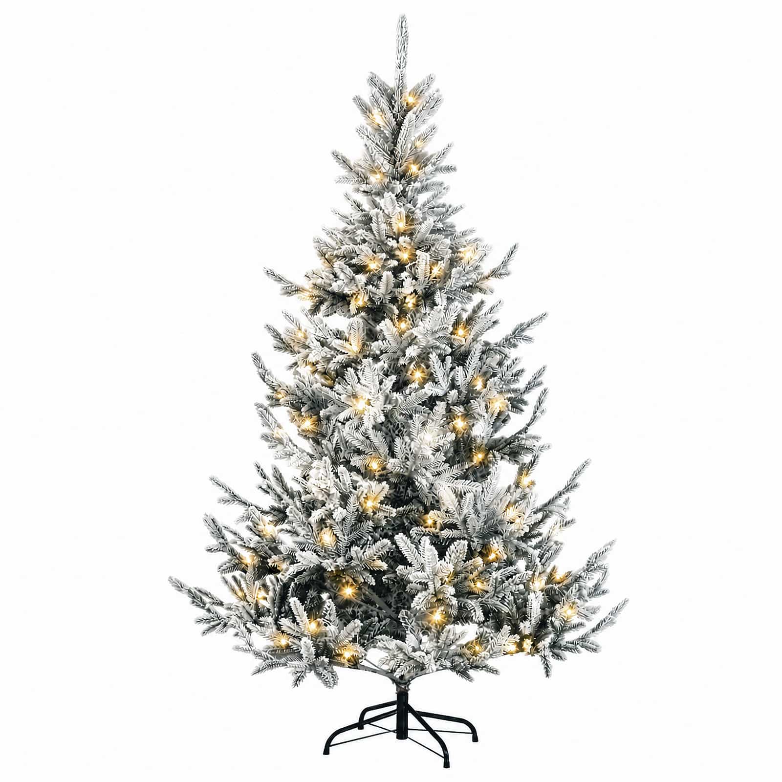 Albero di Natale Artificiale con Rami Pieghevoli 180 cm 300 LED