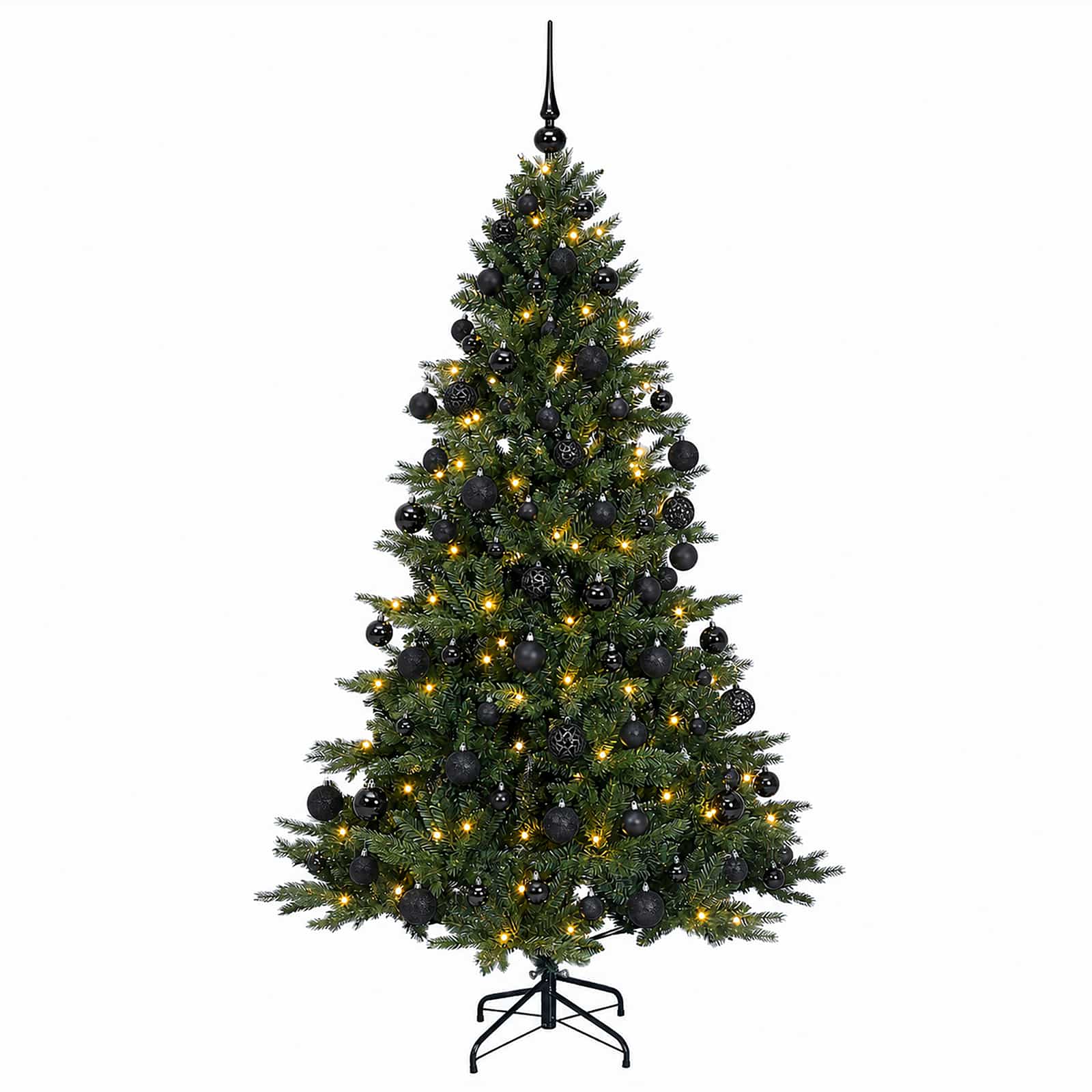 Albero di Natale artificiale con palline 180 cm 300 LED