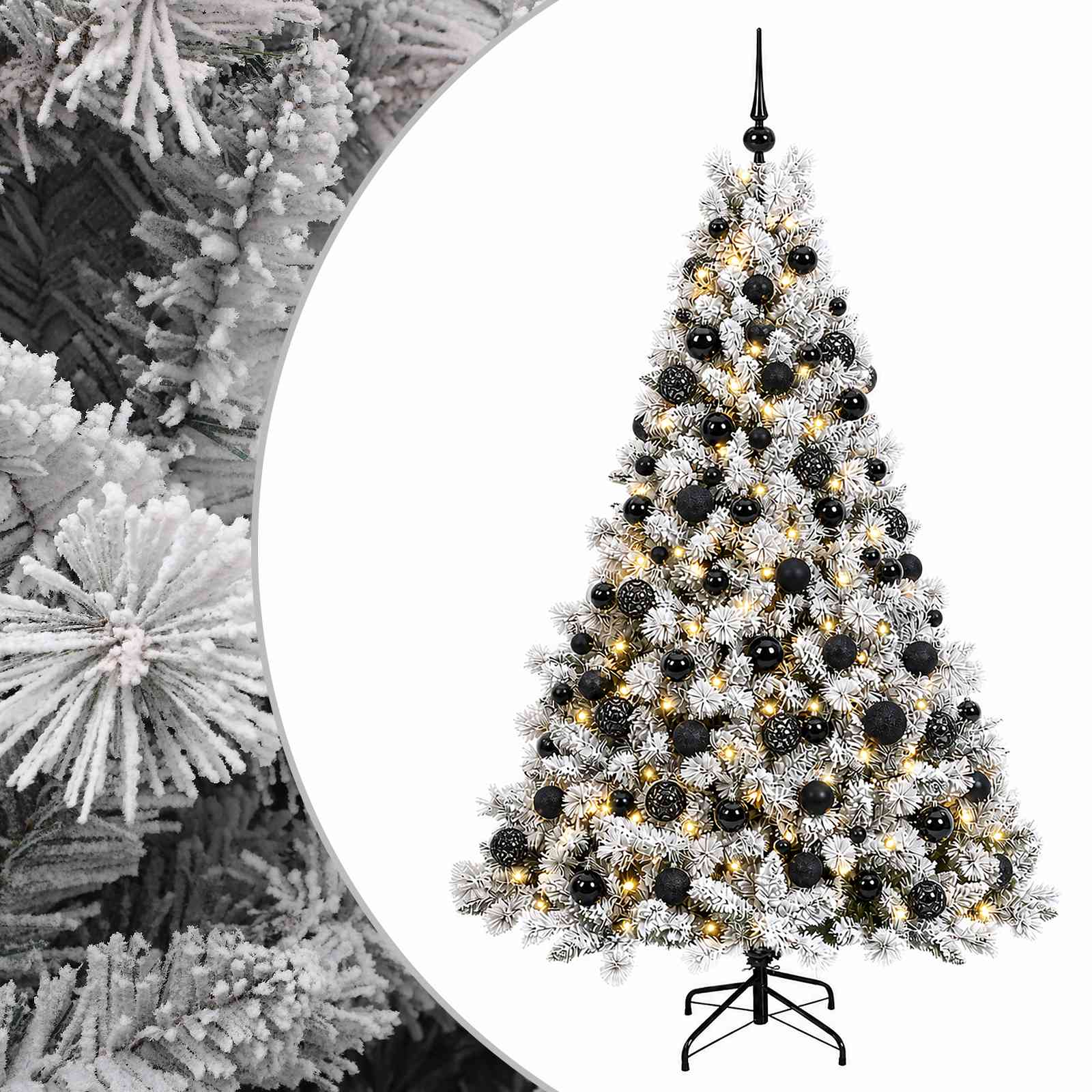 Albero di Natale Artificiale con Palline 210 cm 300 LED