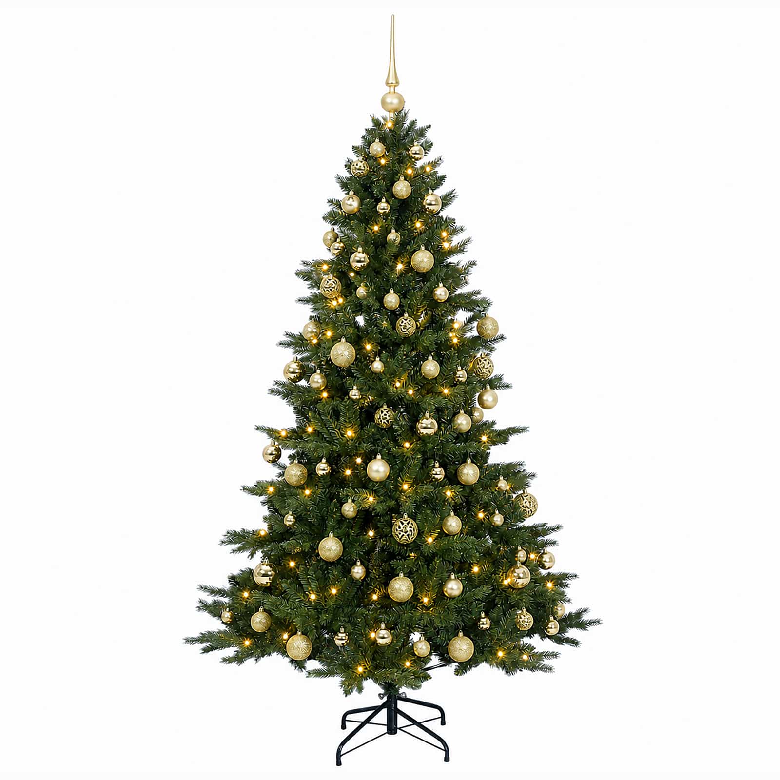 Albero di Natale artificiale con palline 180 cm 300 LED