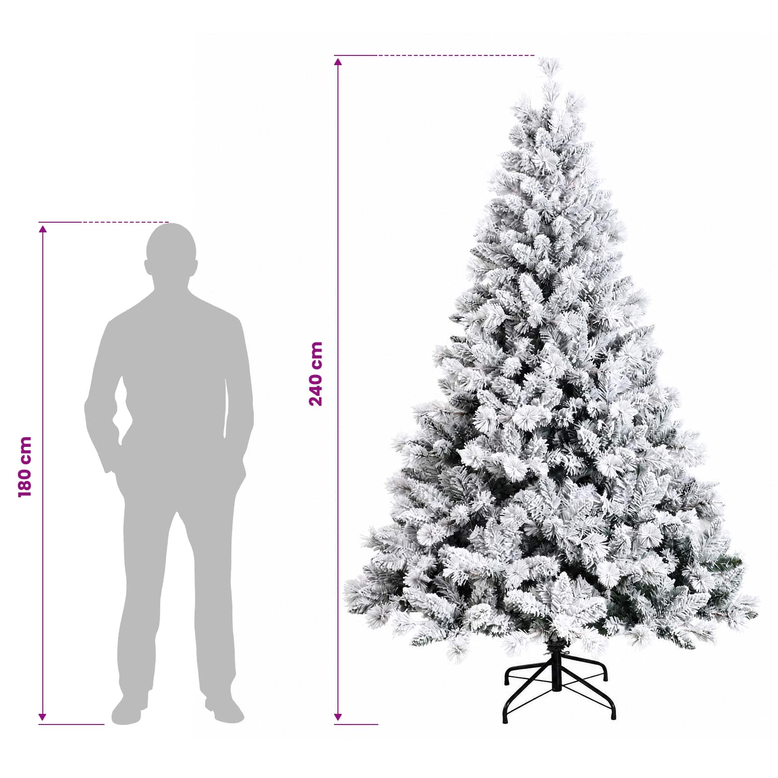 Albero di Natale Artificiale con Palline 240 cm 300 LED