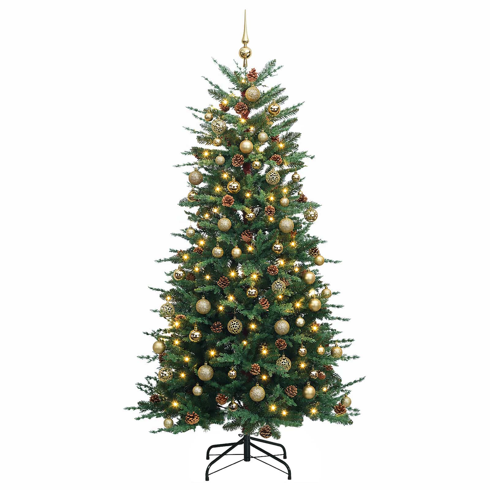 Albero di Natale artificiale con palline 240 cm 300 LED