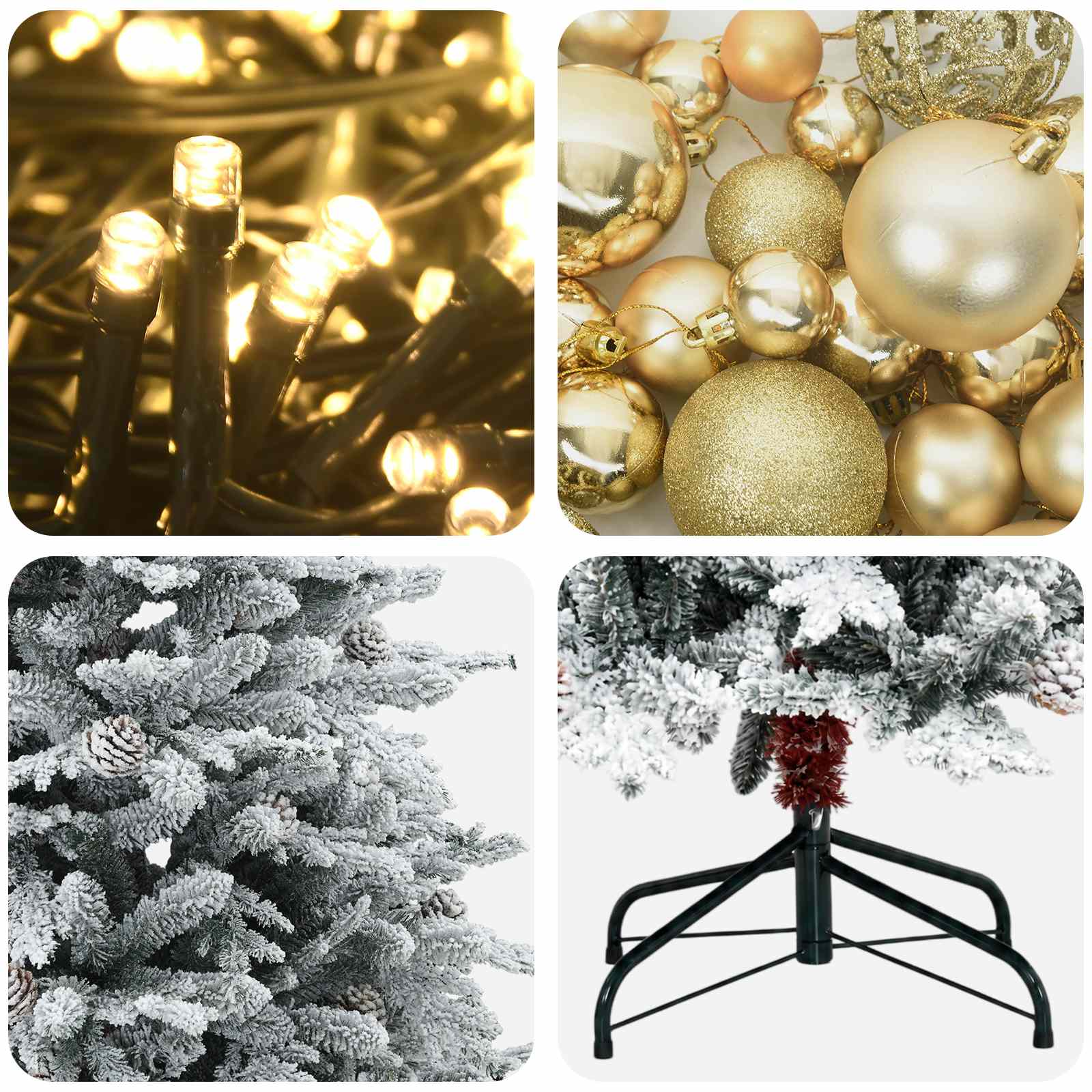 Albero di Natale artificiale con palline 240 cm 300 LED
