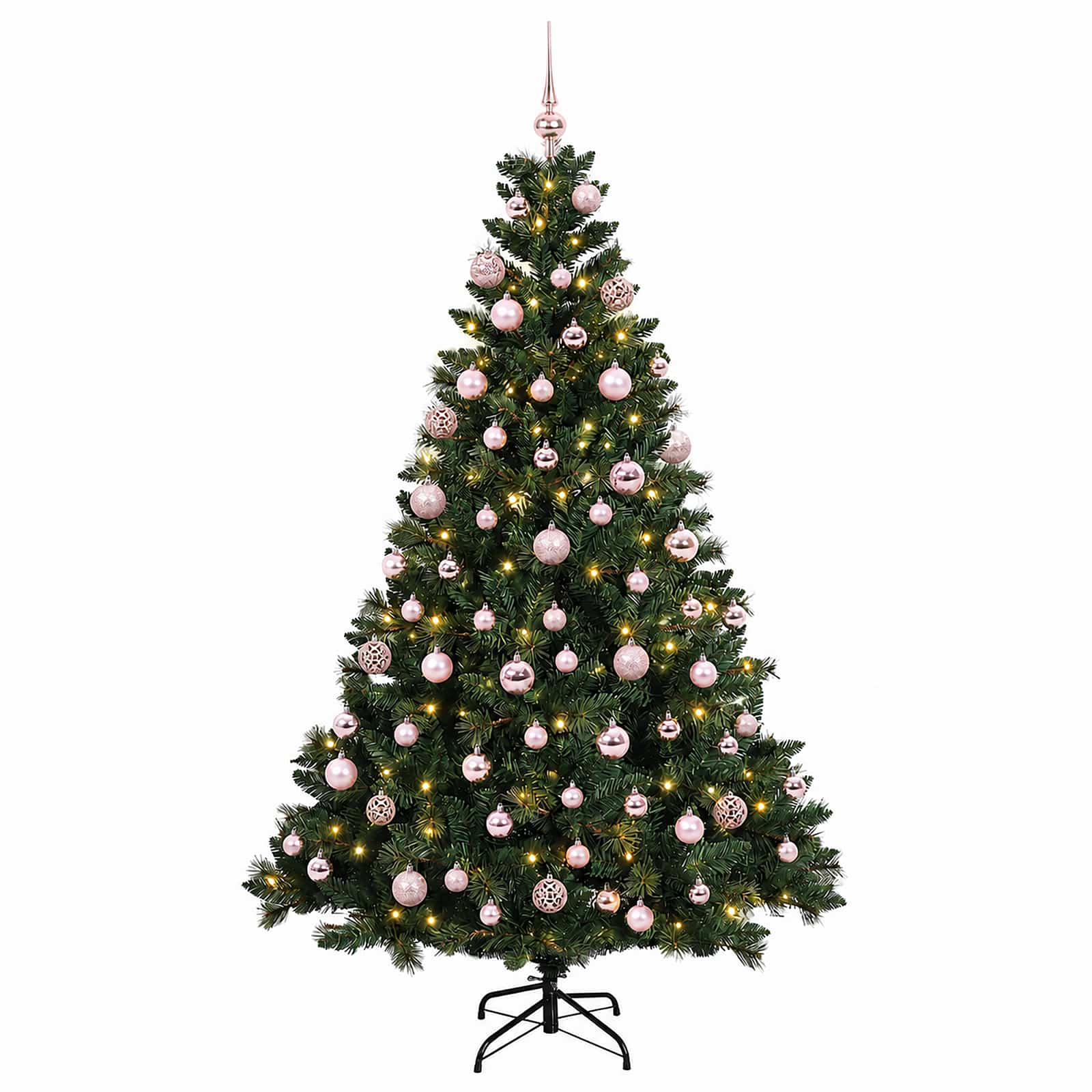 Albero di Natale Artificiale con Palline 210 cm 300 LED