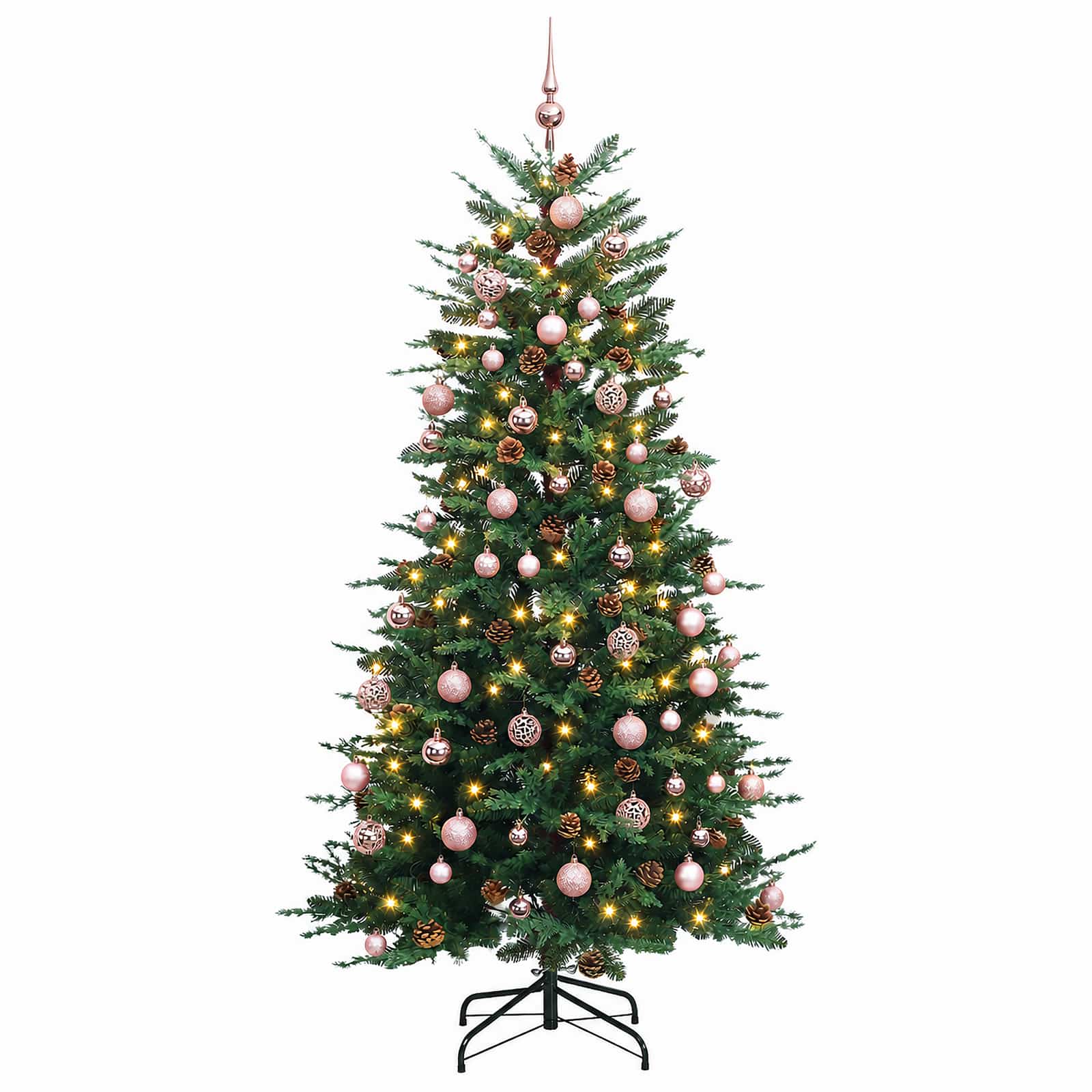 Albero di Natale Artificiale con Rami Pieghevoli 240 cm 300 LED