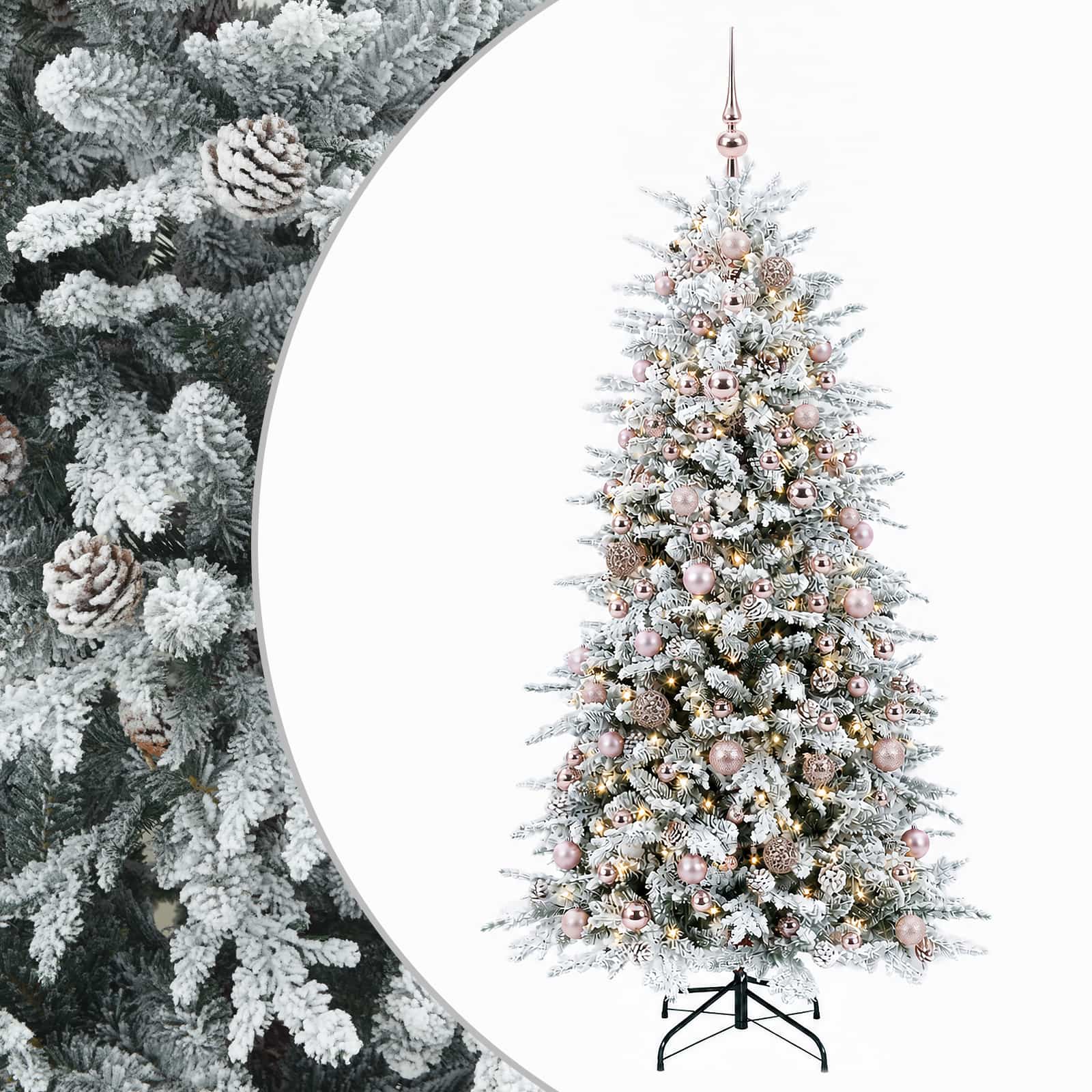 Albero di Natale Artificiale con Rami Pieghevoli 210 cm 300 LED