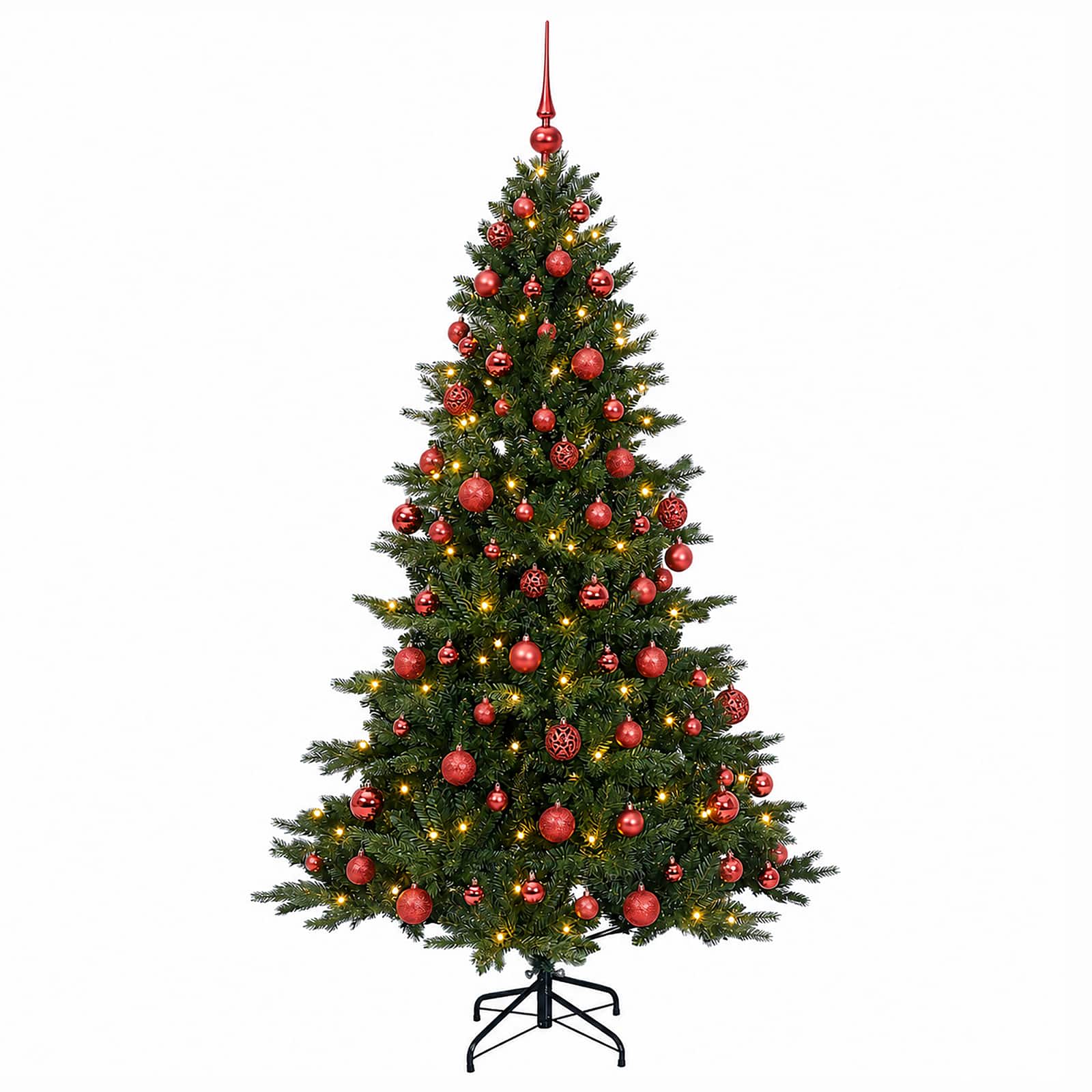Albero di Natale artificiale con palline 240 cm 300 LED