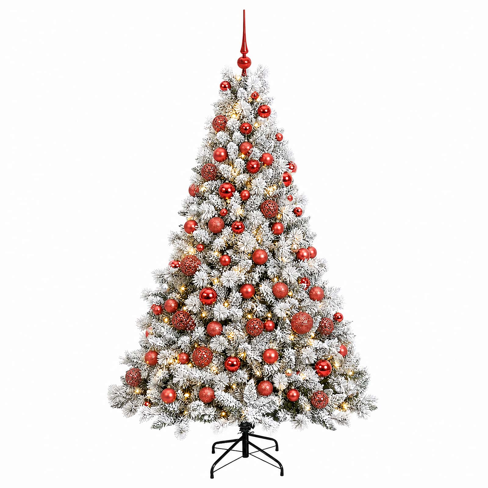 Albero di Natale Artificiale con Palline 210 cm 300 LED