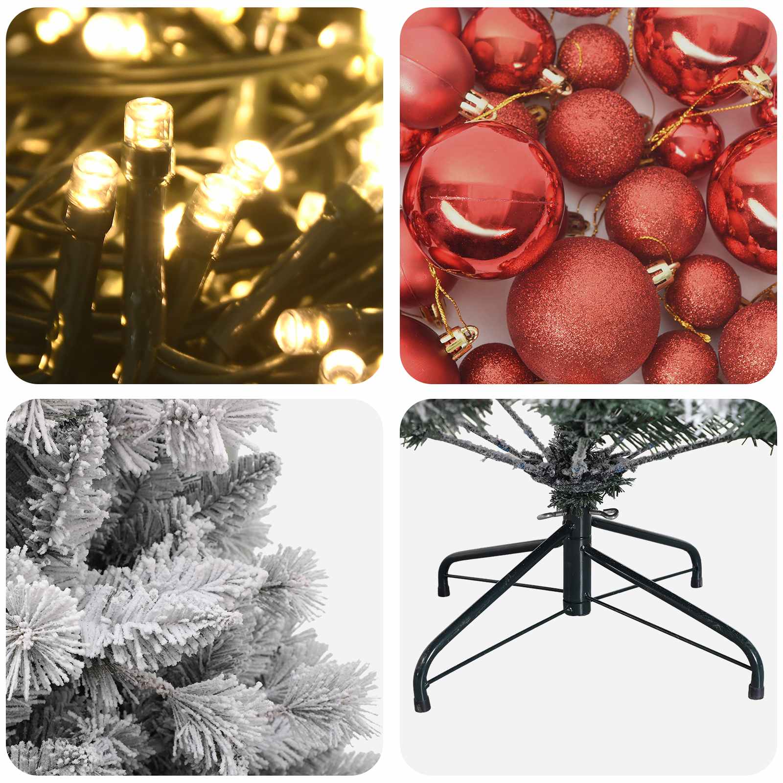 Albero di Natale Artificiale con Palline 210 cm 300 LED