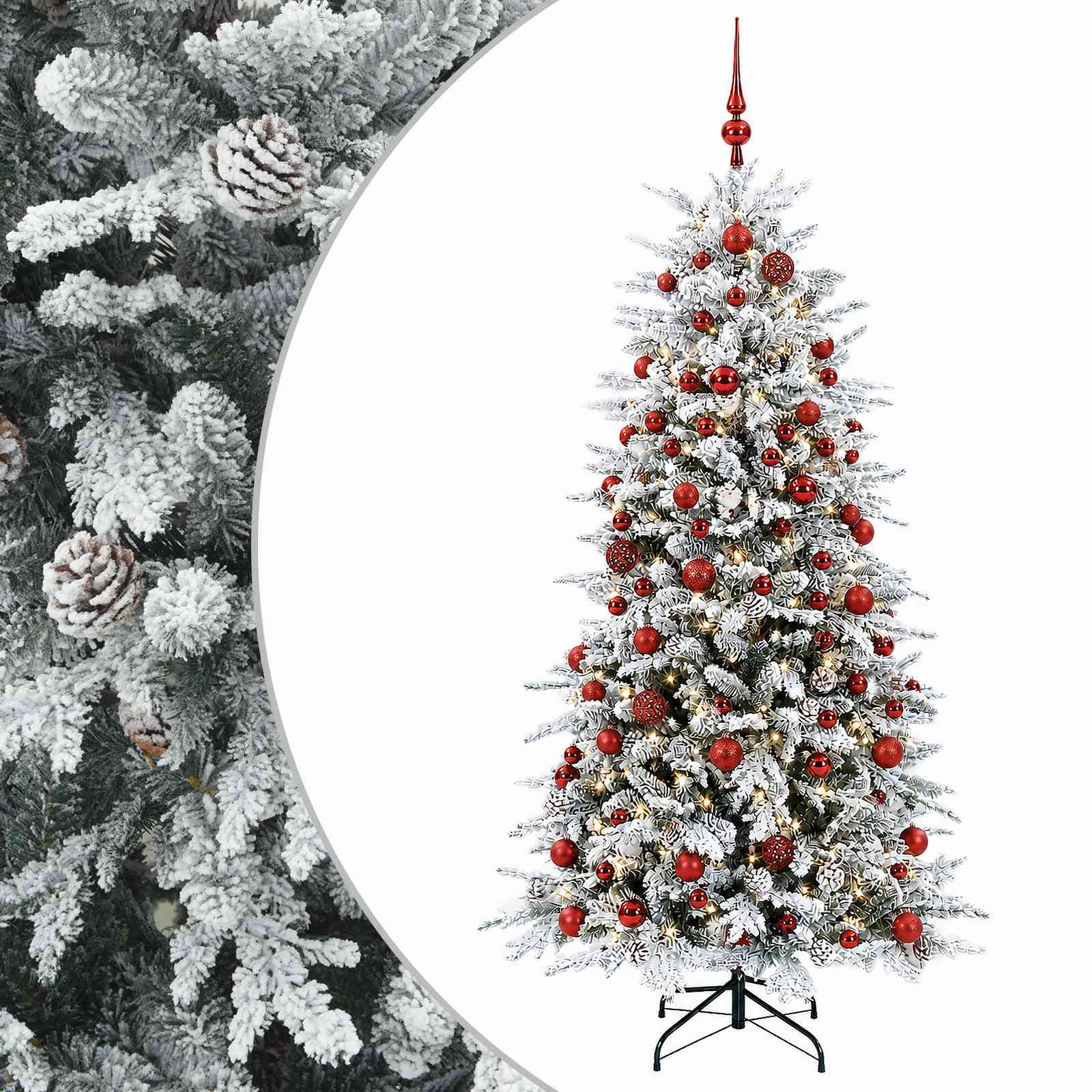 Albero di Natale Artificiale con Rami Pieghevoli 240 cm 300 LED