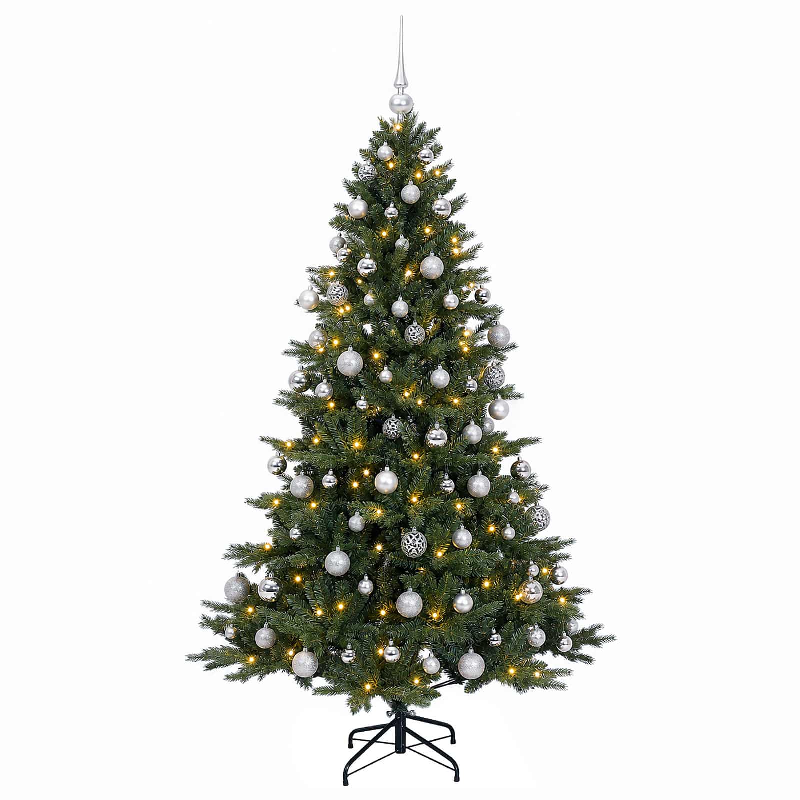Albero di Natale artificiale con palline 240 cm 300 LED