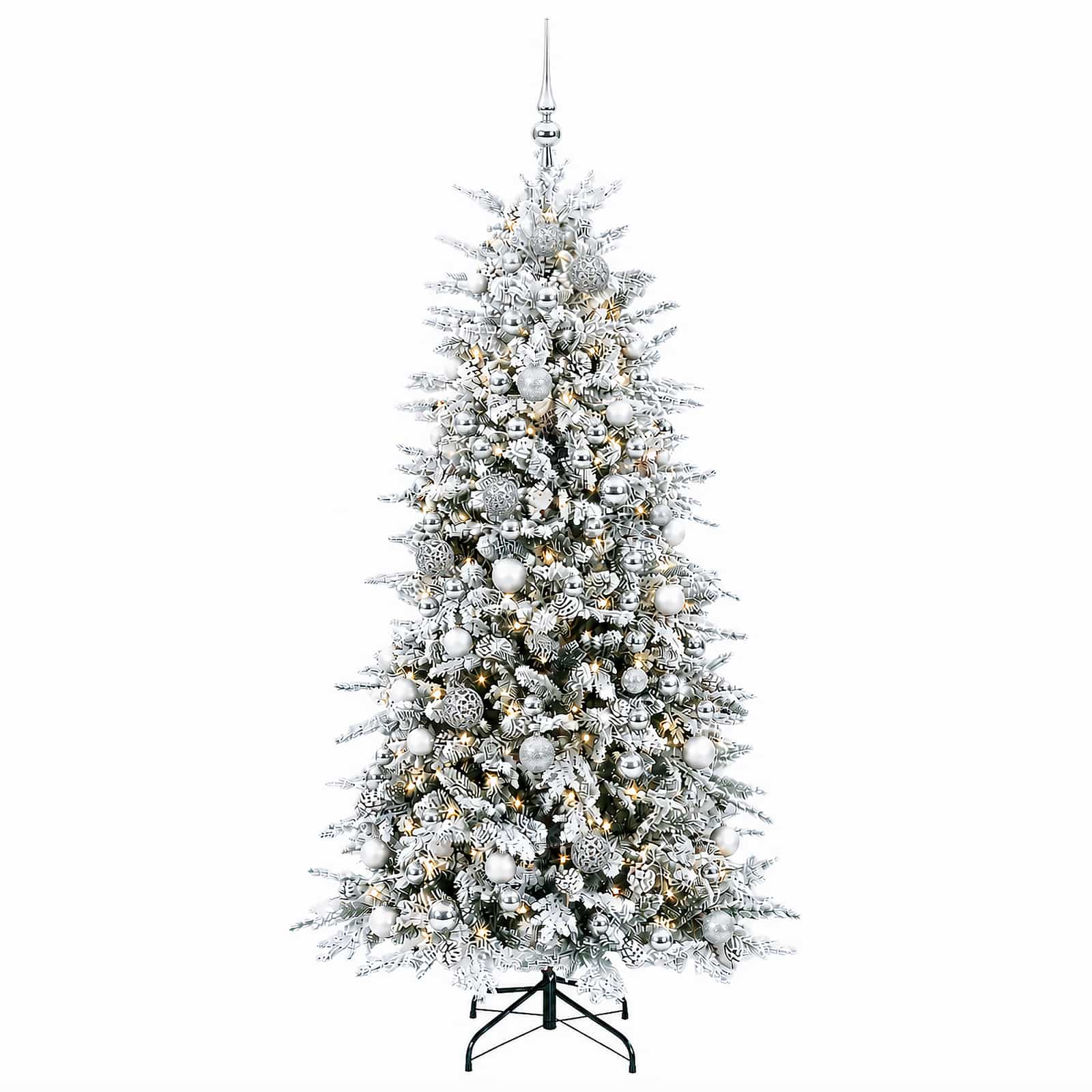 Albero di Natale Artificiale con Rami Pieghevoli 210 cm 300 LED