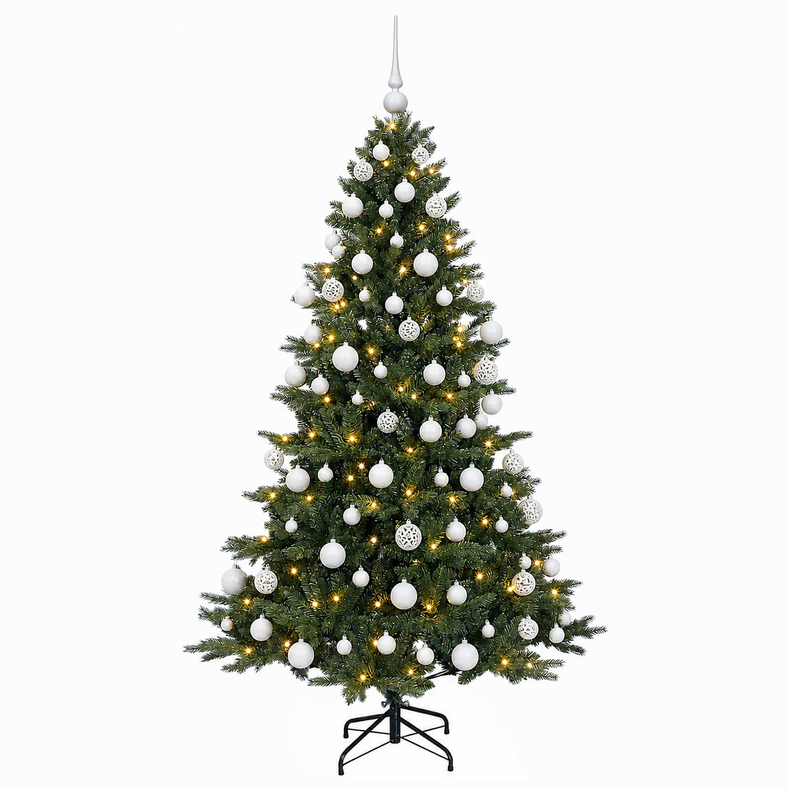 Albero di Natale artificiale con palline 240 cm 300 LED