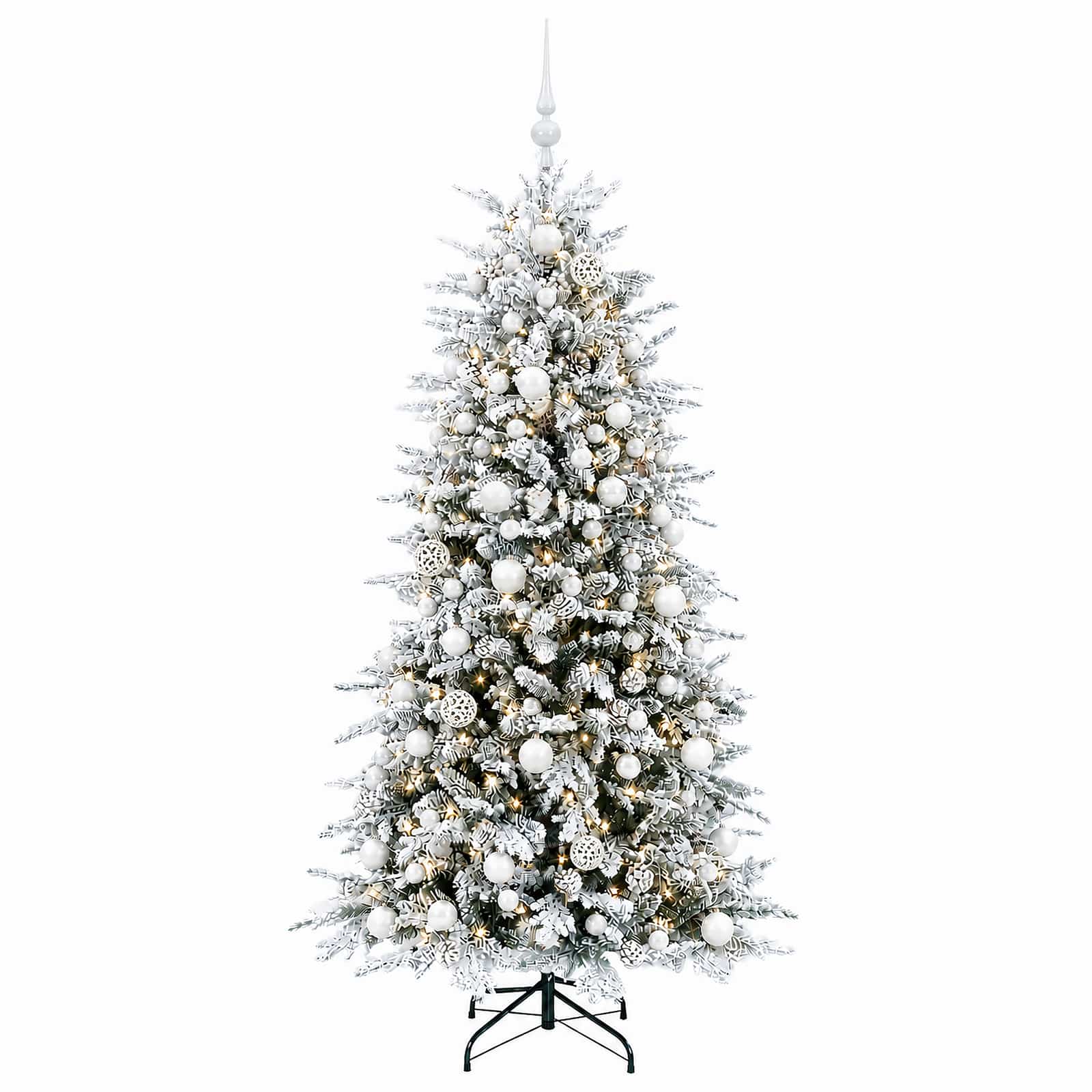 Albero di Natale Artificiale con Rami Pieghevoli 180 cm 300 LED