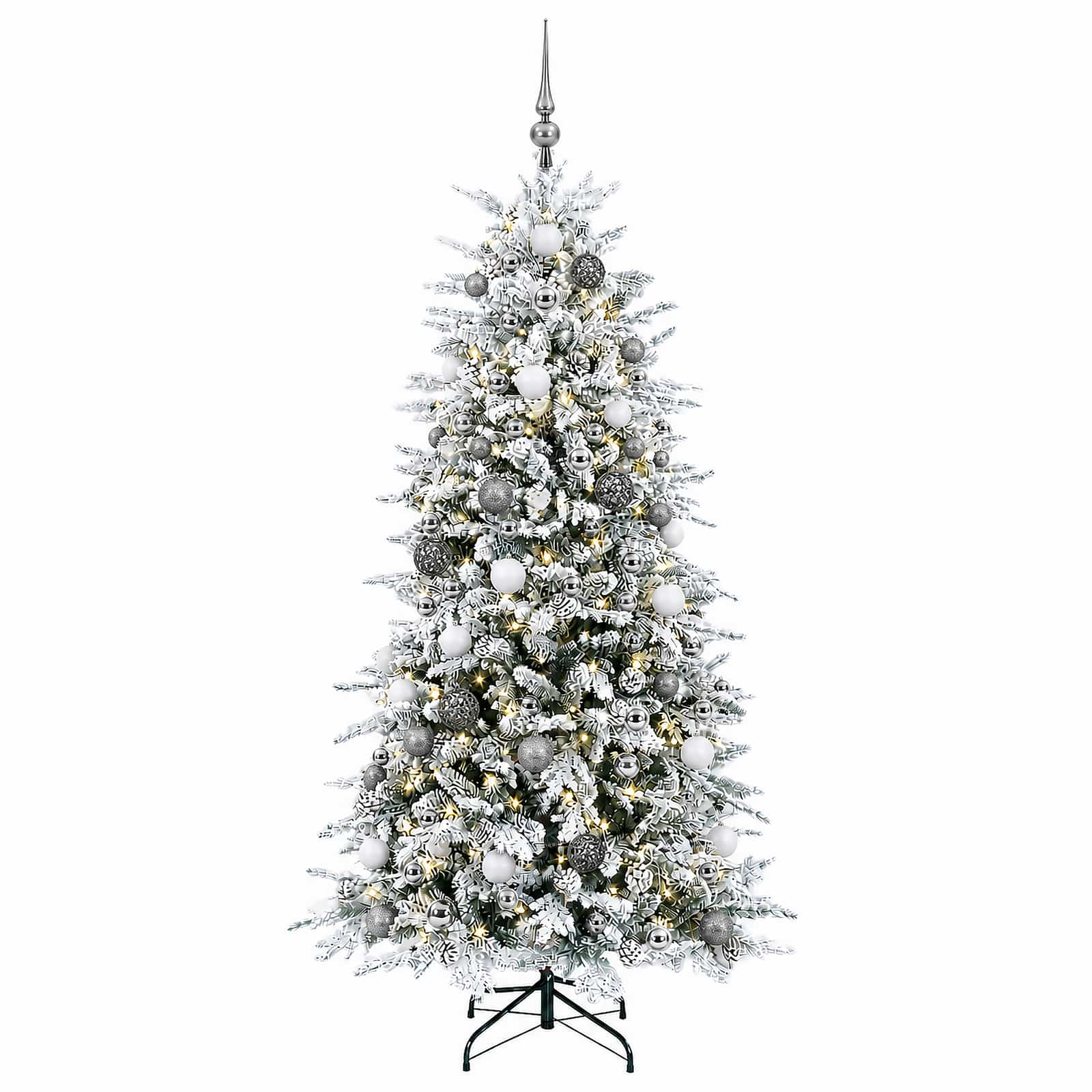 Albero di Natale Artificiale con Rami Pieghevoli 210 cm 300 LED