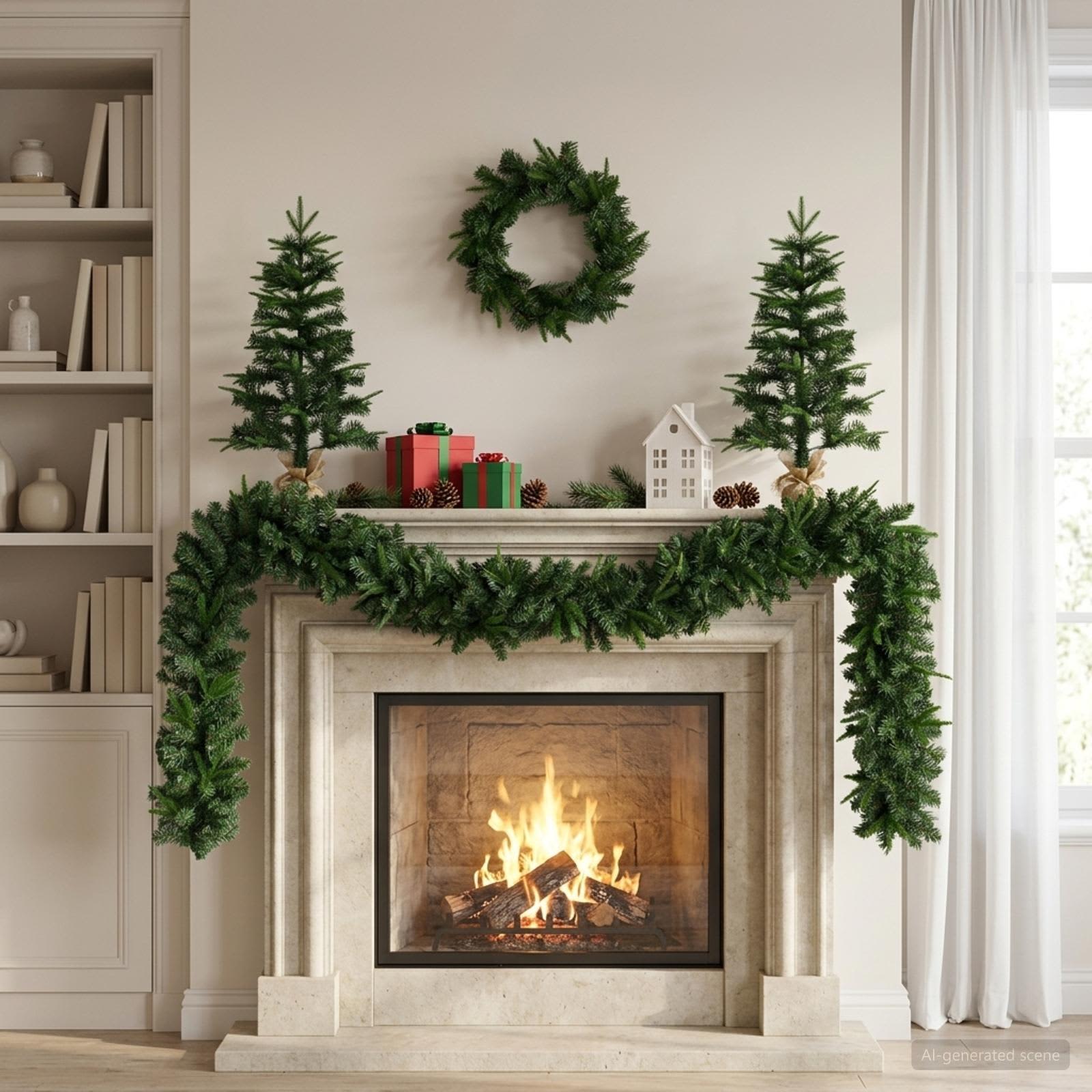 Set mini alberi di Natale 45 cm PVC e PE Verde