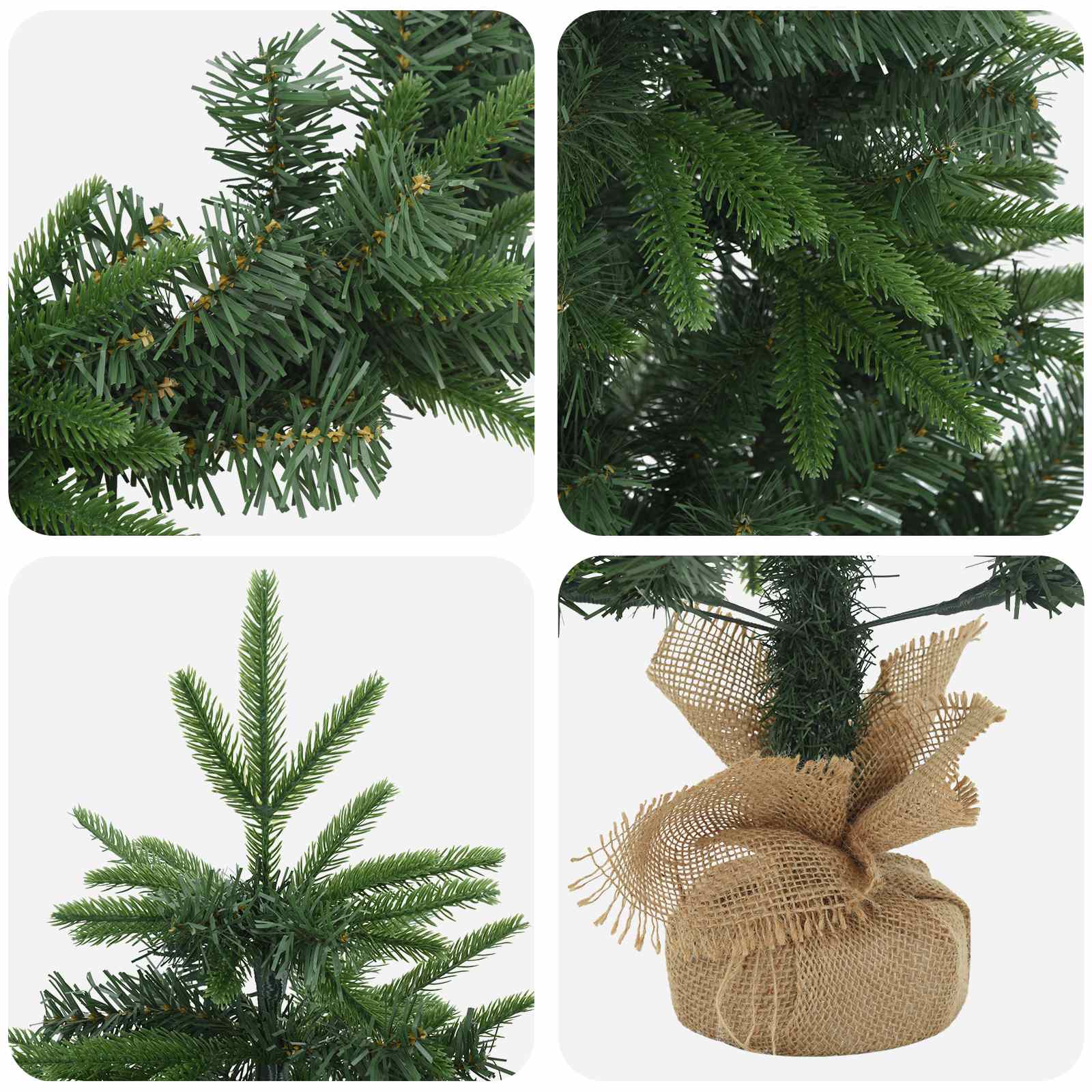 Set mini alberi di Natale 45 cm PVC e PE Verde