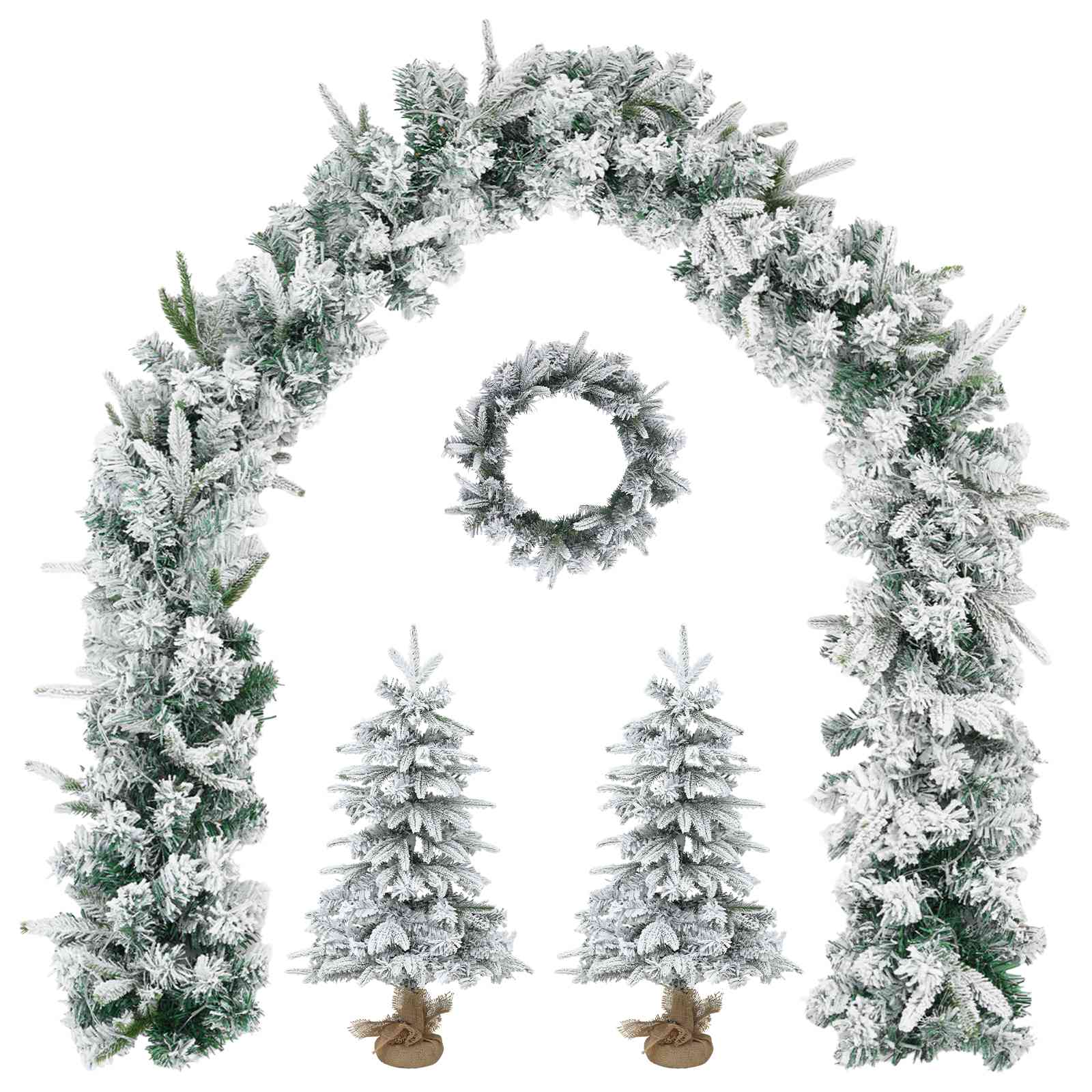 Albero di Natale Mini 45 cm PVC e PE Verde e Bianco