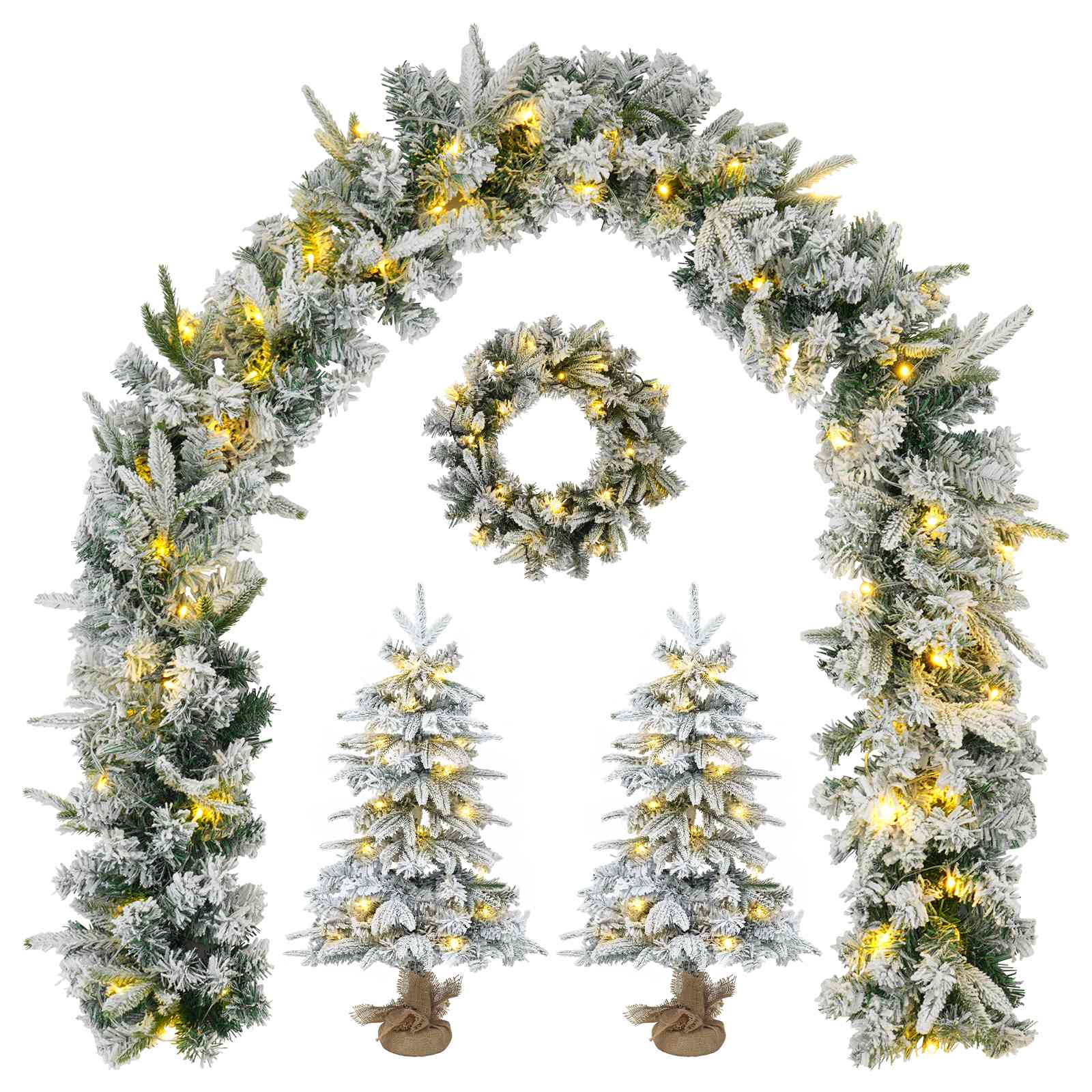 Albero di Natale Mini 45 cm 125 LED Bianco caldo PVC e PE