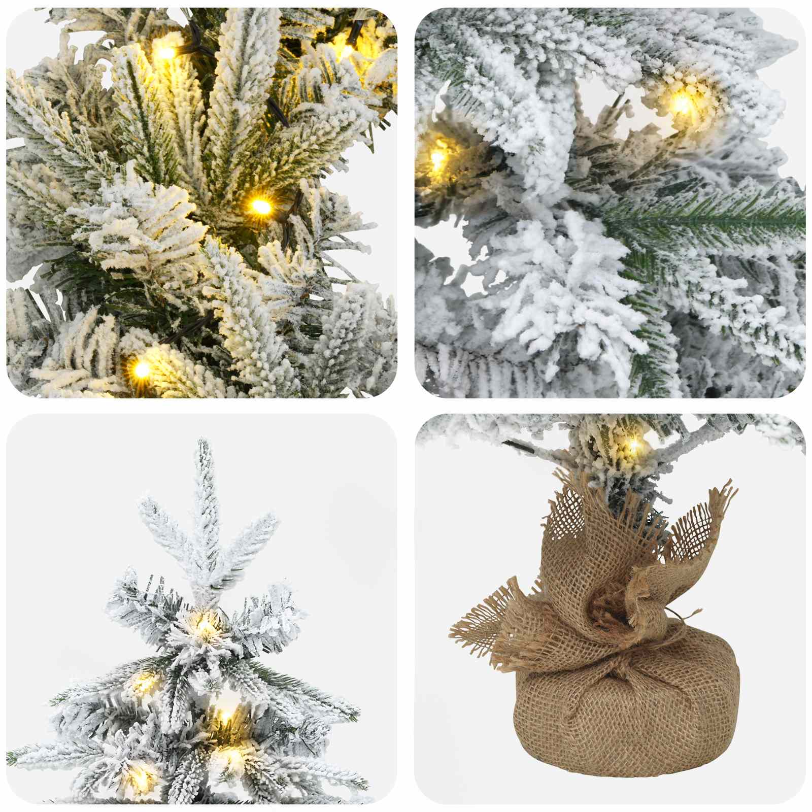 Albero di Natale Mini 45 cm 125 LED Bianco caldo PVC e PE