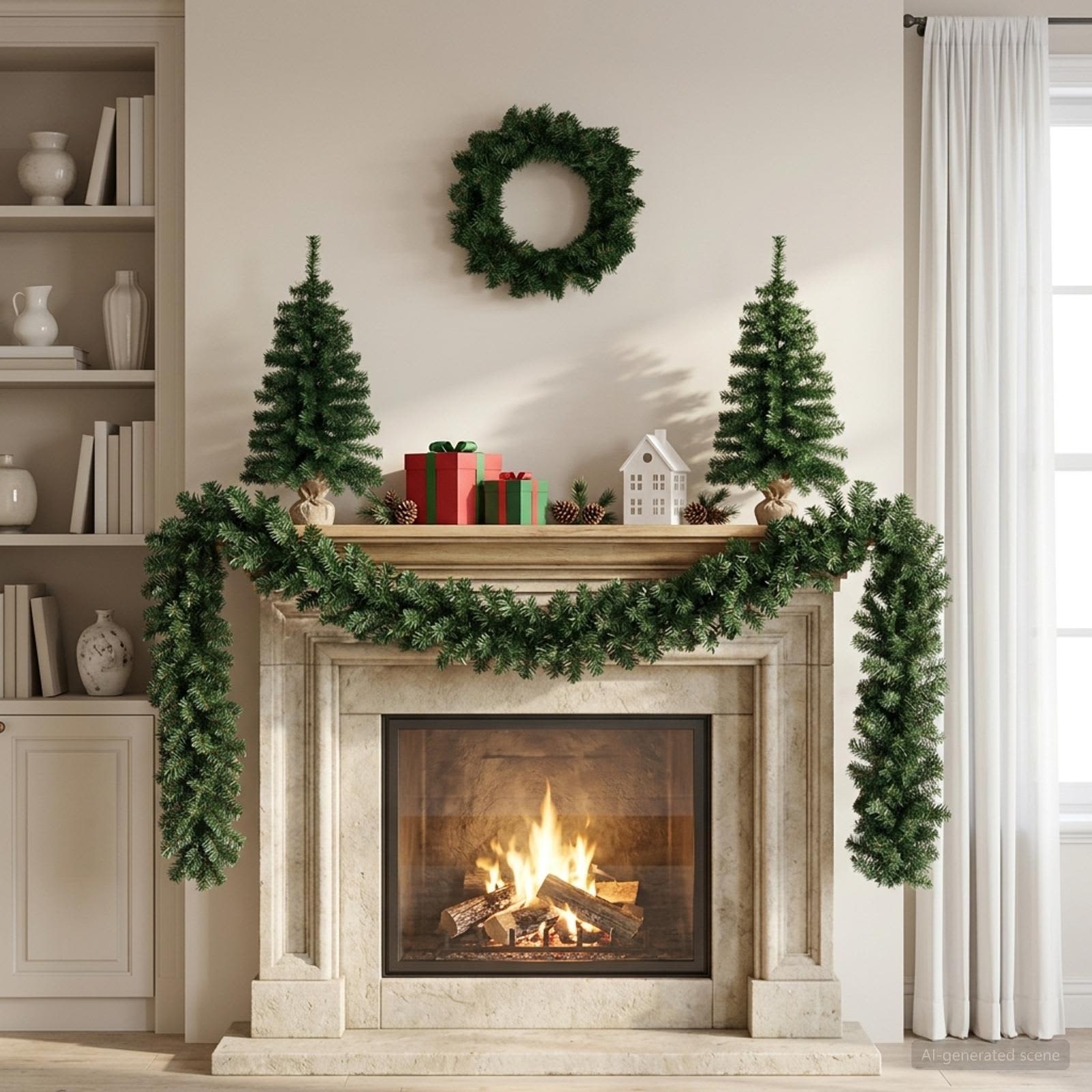 Set mini alberi di Natale 60 cm PVC Verde