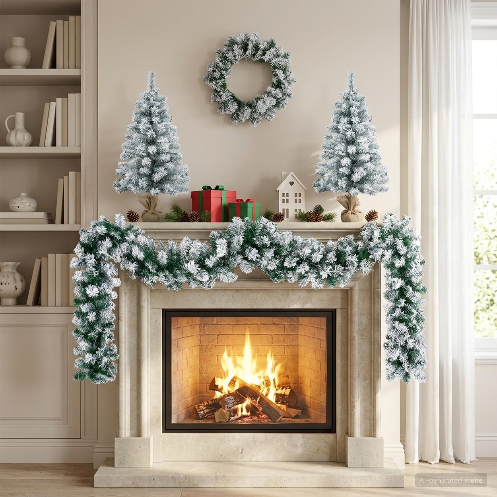 Set mini alberi di Natale 60 cm PVC Bianco