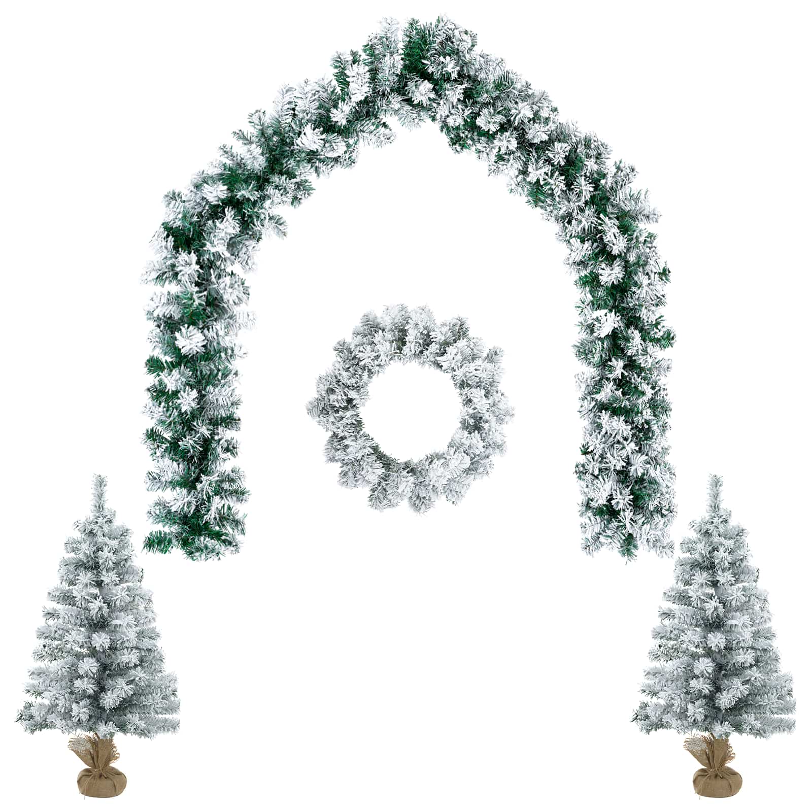 Set mini alberi di Natale 60 cm PVC Bianco