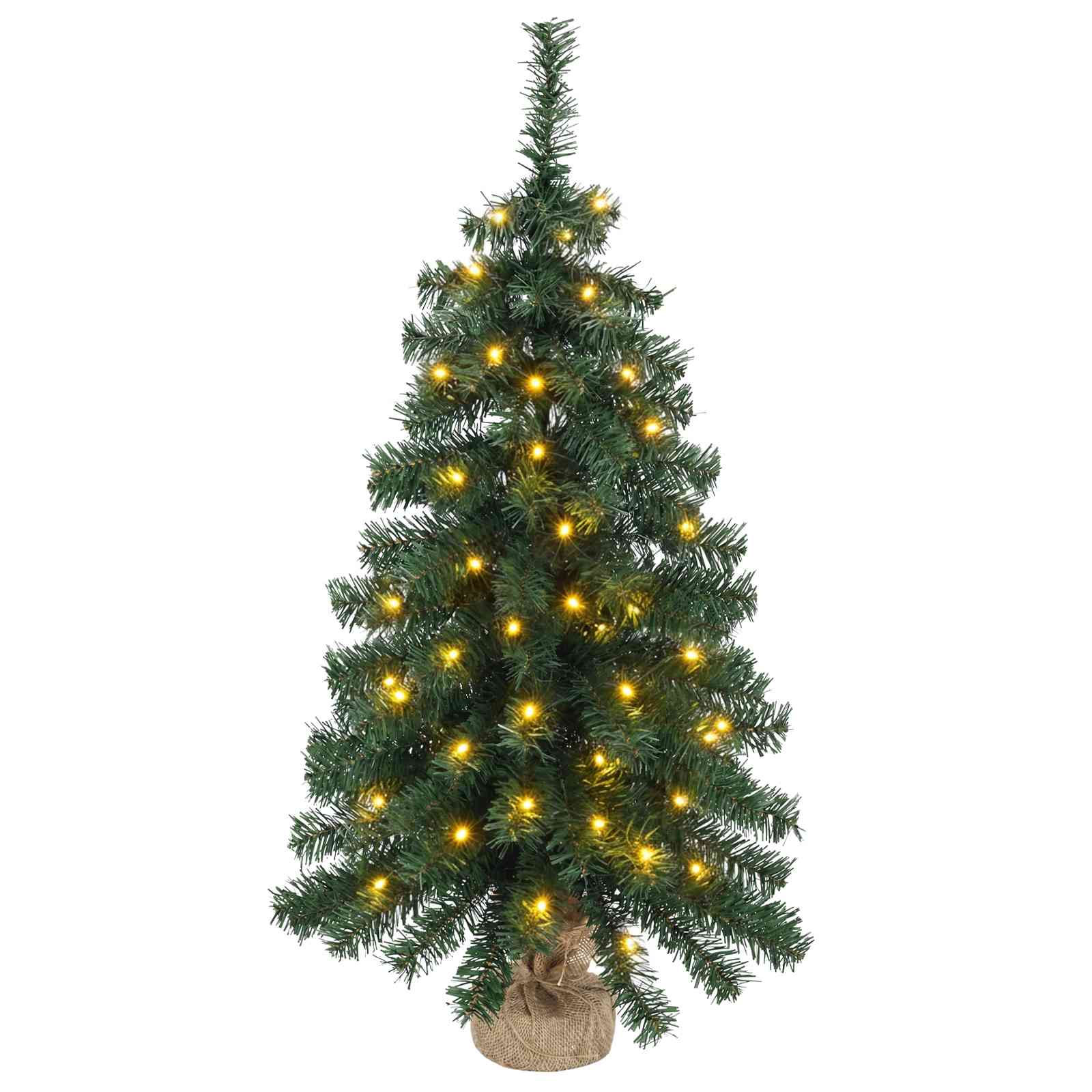 Set mini alberi di Natale 60 cm 125 LED Bianco caldo PVC Verde