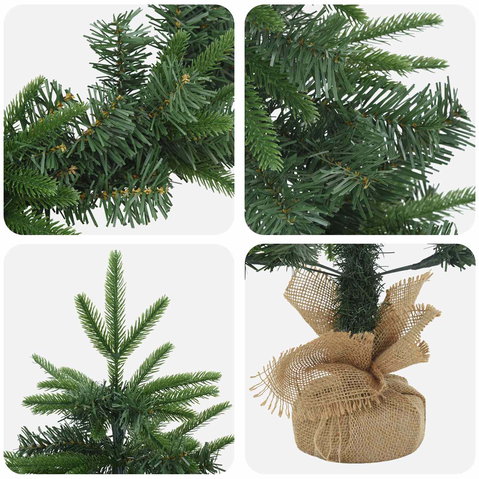 Set mini alberi di Natale 60 cm PVC e PE Verde