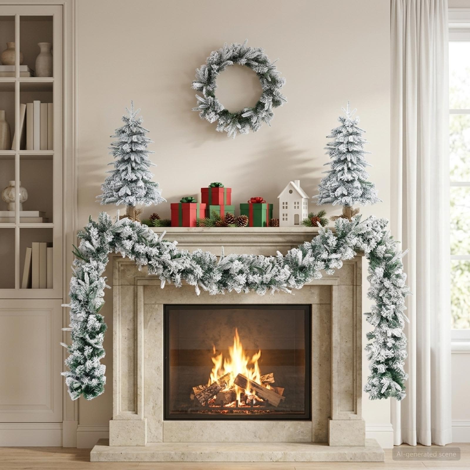 Albero di Natale Mini 60 cm PVC e PE Verde e Bianco