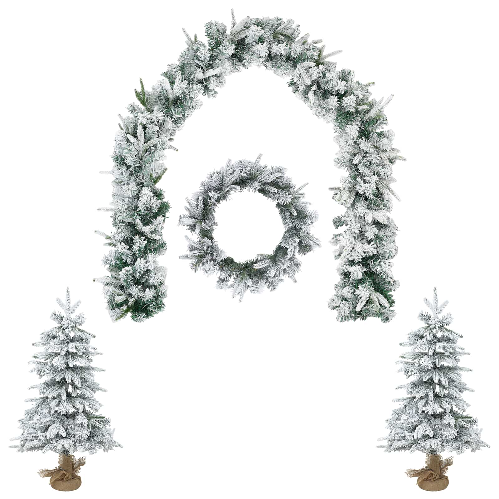 Albero di Natale Mini 60 cm PVC e PE Verde e Bianco
